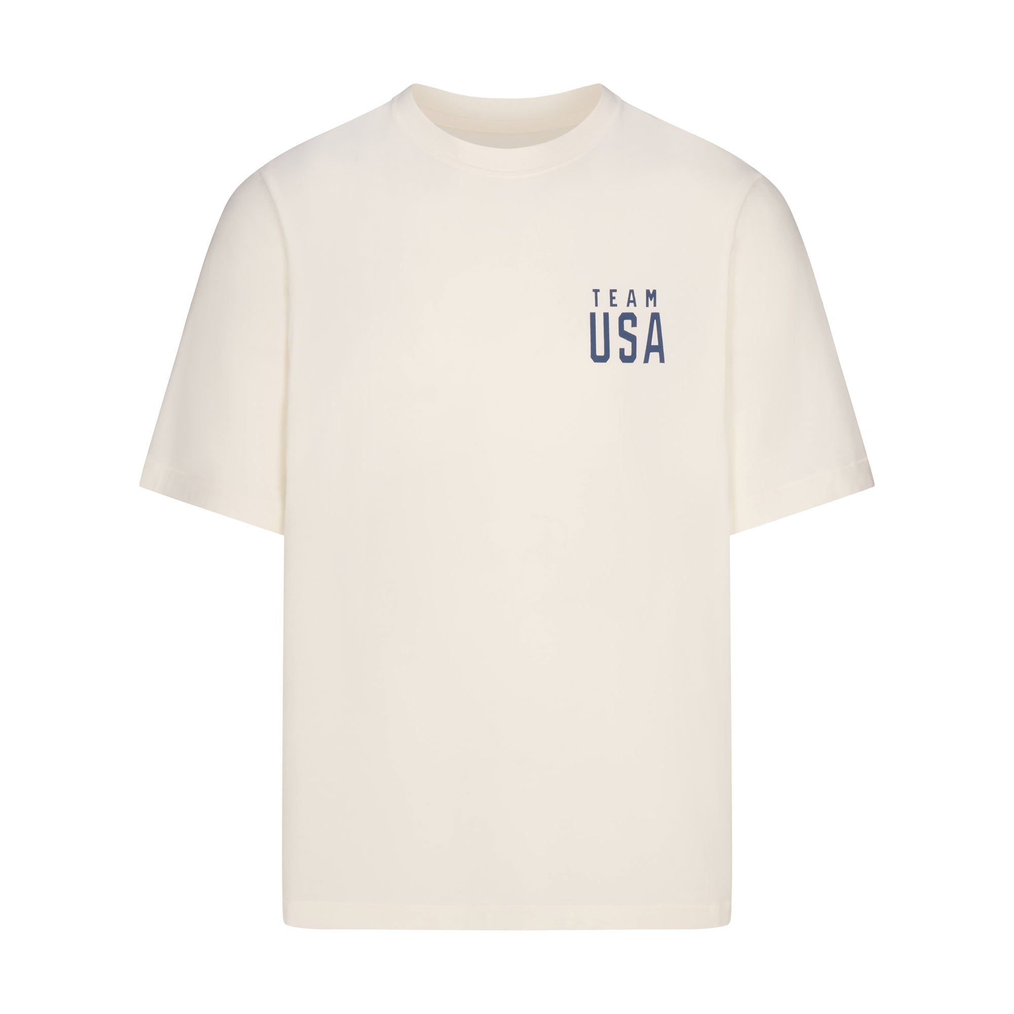 SKIMS FOR TEAM USA JERSEY SLEEP MENS OLYMPIC T-SHIRT | ECRU