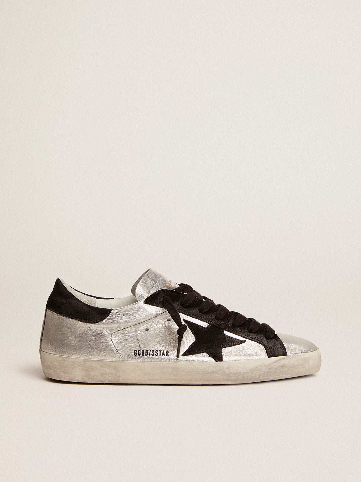 Golden Goose Men’s Super-Star In Silver Leather