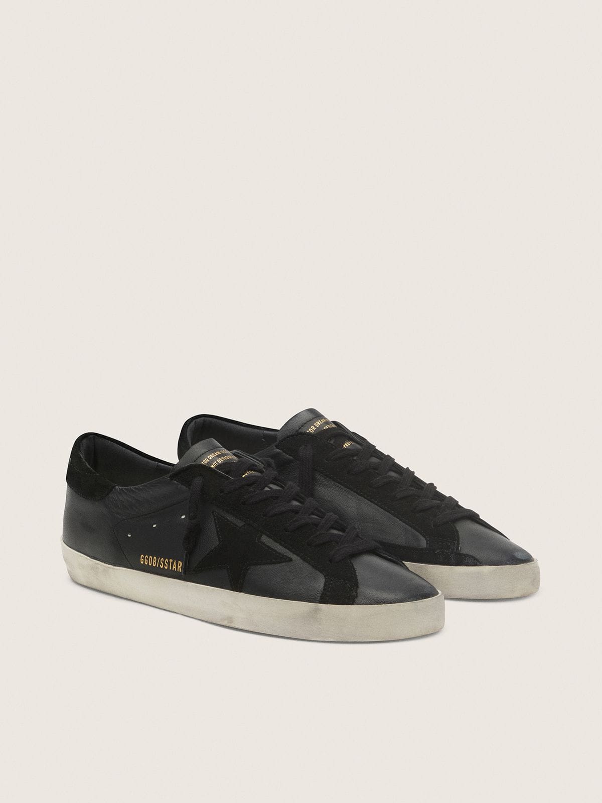 Golden Goose Men’s Super-Star In Black Nappa With Black Suede Star And Heel Tab - Mind Türkiye
