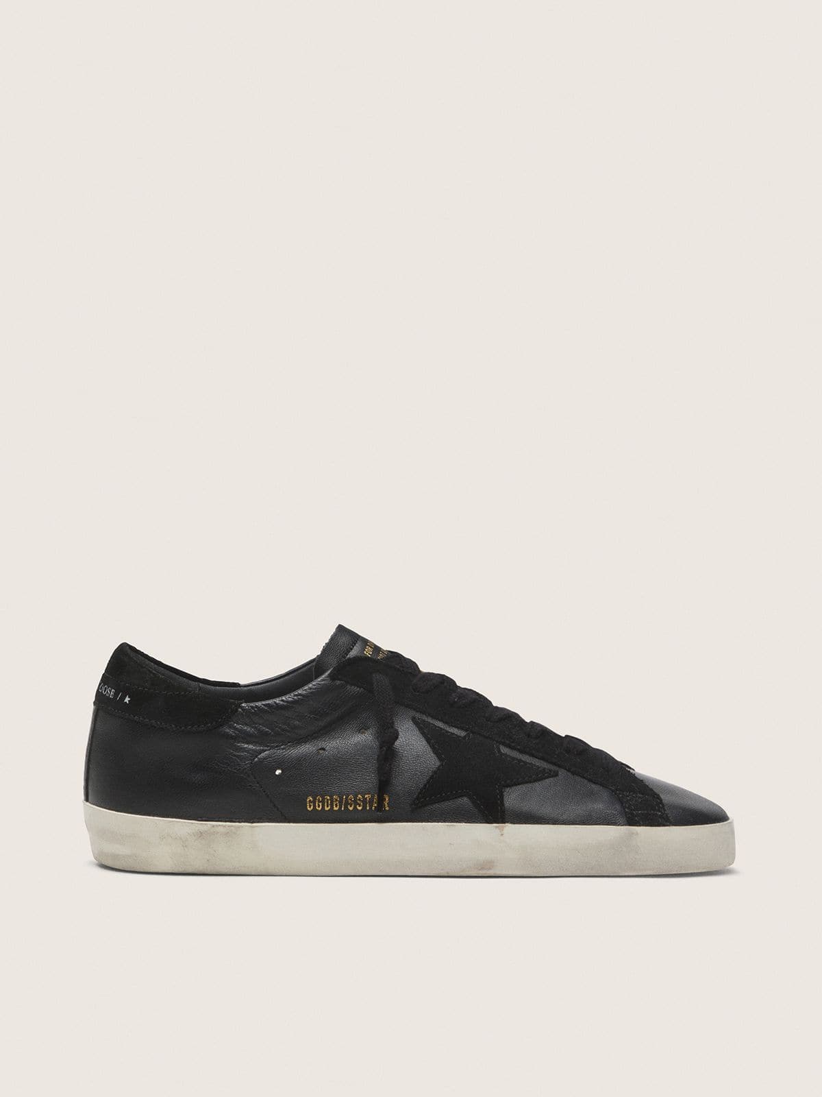 Golden Goose Men’s Super-Star In Black Nappa With Black Suede Star And Heel Tab - Mind Türkiye