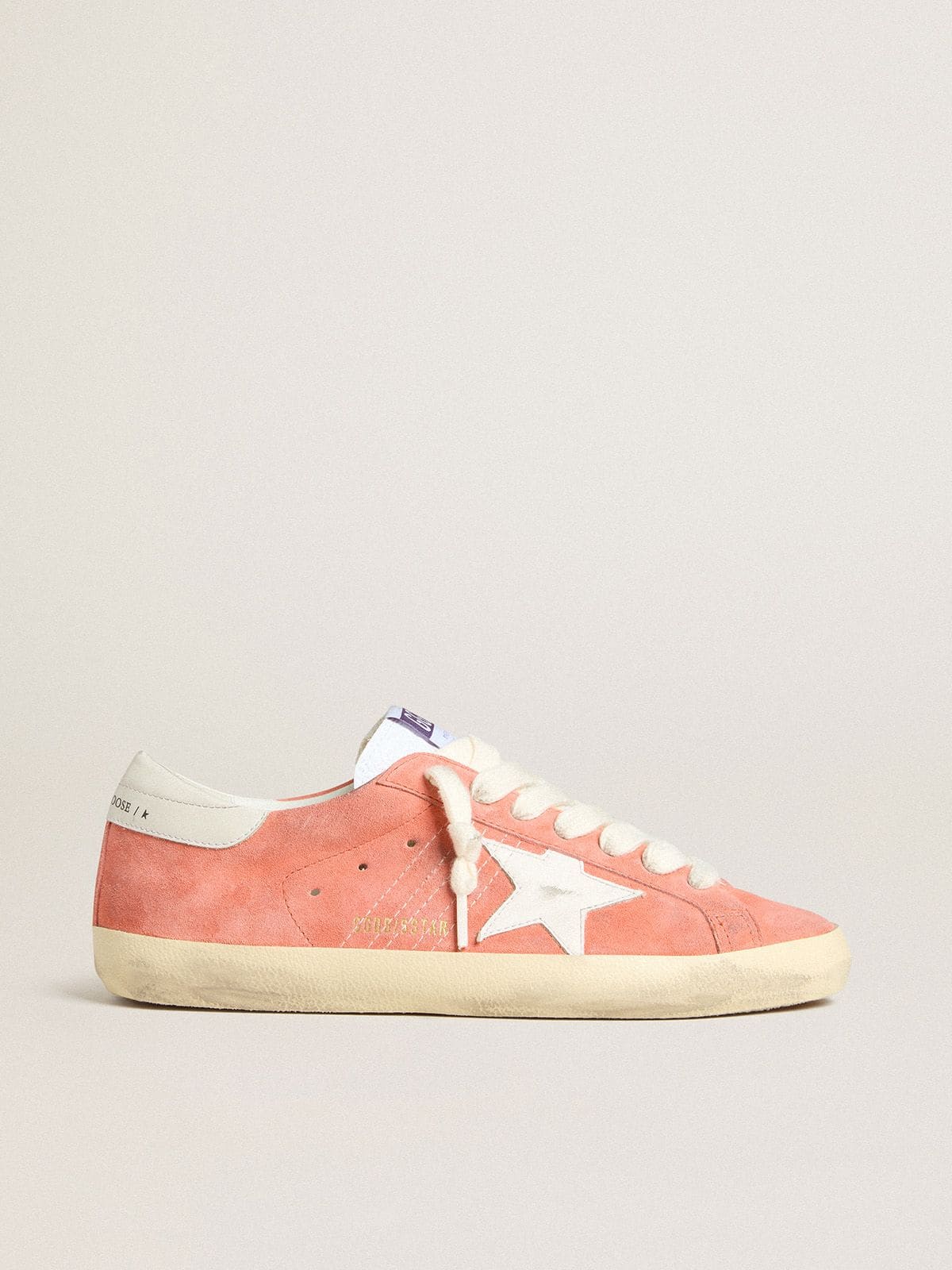 Golden Goose Men’s Super-Star In Coral Suede With White Leather Star And Heel Tab - Mind Türkiye