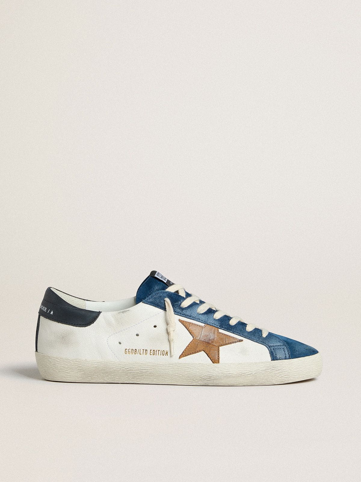 Golden Goose Men’s Super-Star LTD With Tobacco-Colored Croc-Print Leather Star And Black Leather Heel Tab - Mind Türkiye