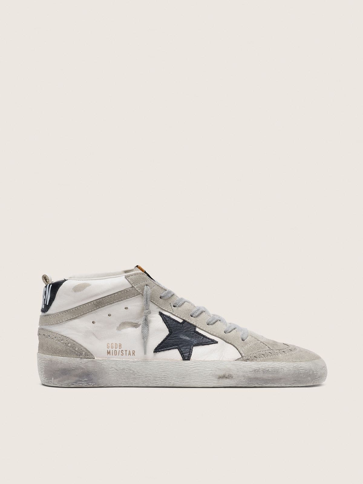 Golden Goose Men’s Mid Star White With Black Star - Mind Türkiye