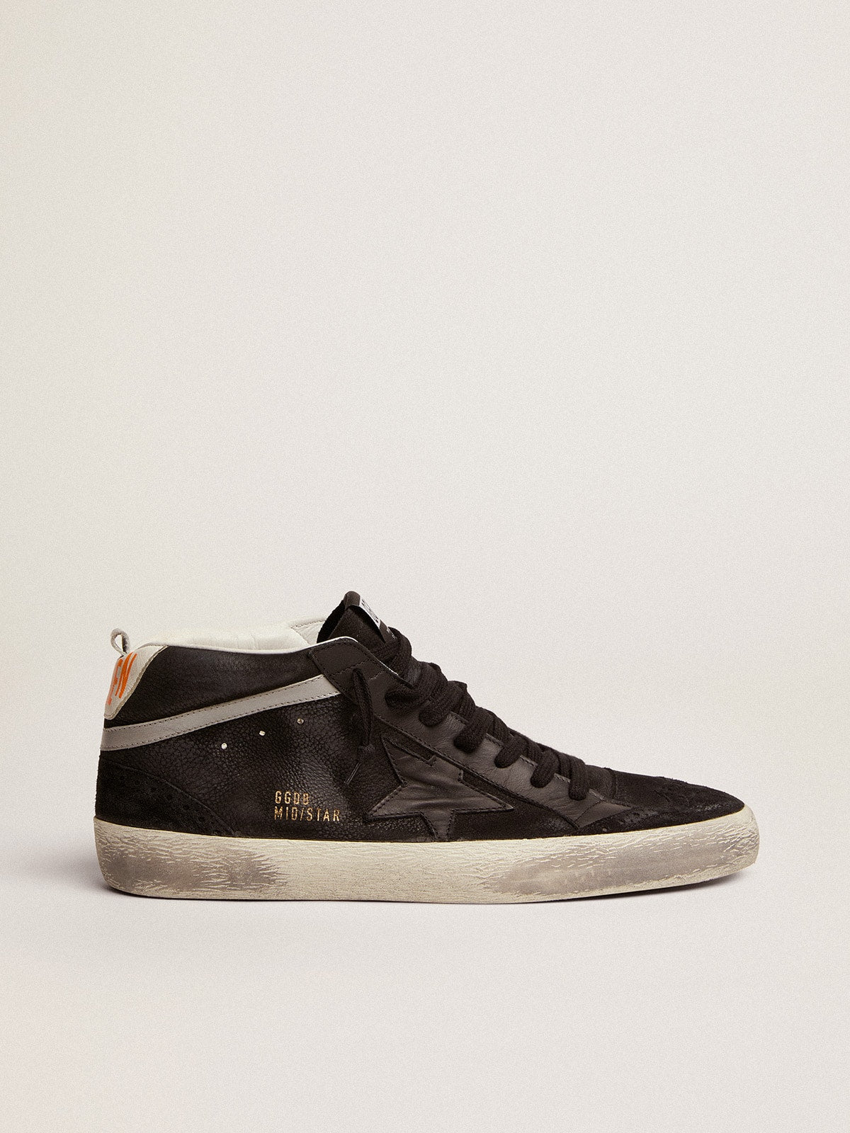 Golden Goose Men’s Mid Star In Nubuck With Black Leather Star And Silver Flash - Mind Türkiye