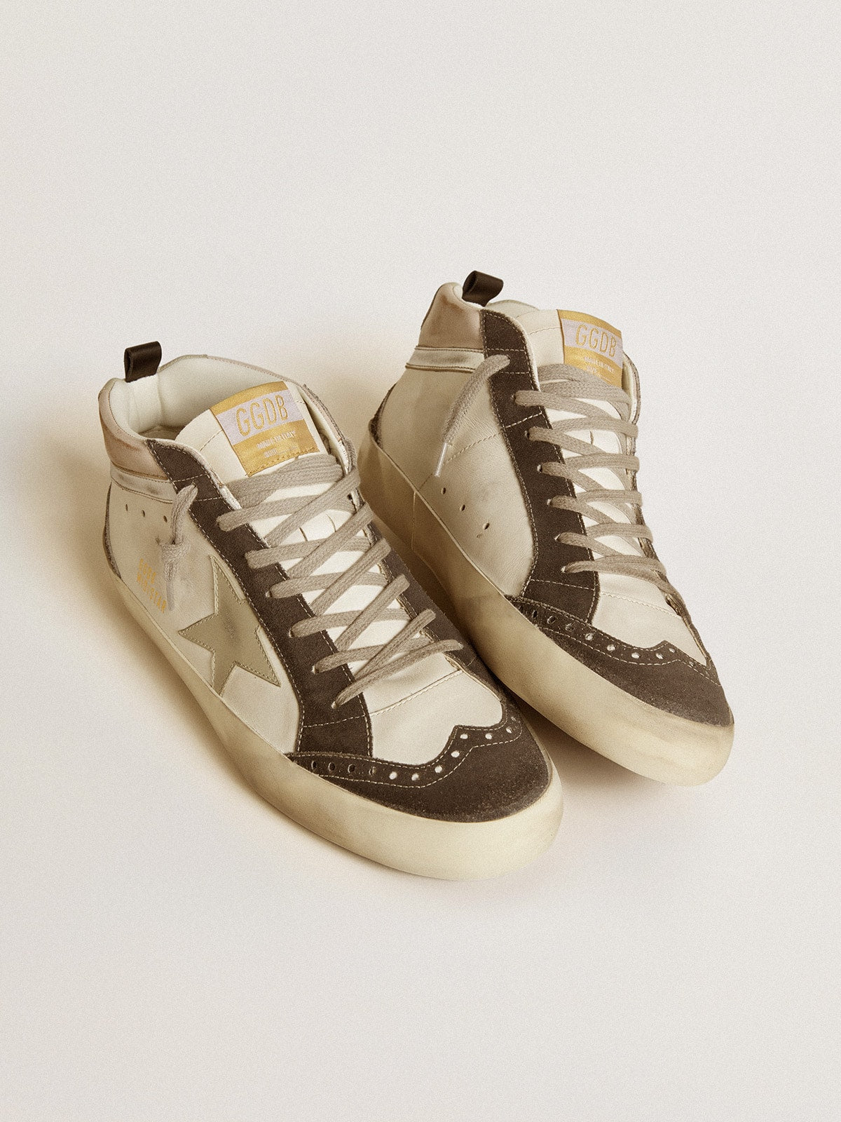 Golden Goose Mid Star With Gray Leather Star And Metallic Silver Leather Flash - Mind Türkiye