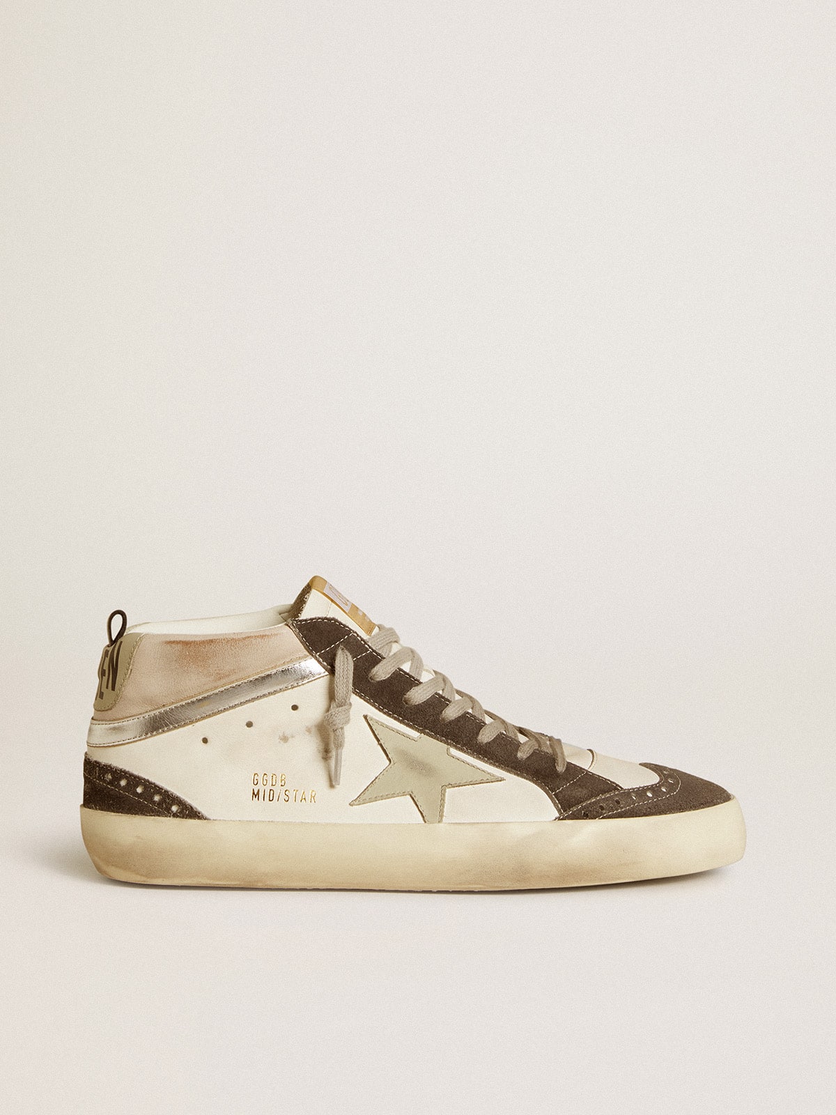 Golden Goose Mid Star With Gray Leather Star And Metallic Silver Leather Flash - Mind Türkiye