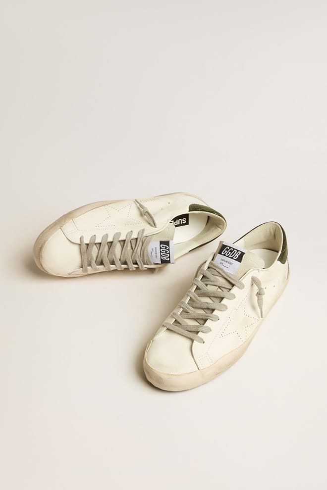 Golden Goose Men’s Bio-Based Super-Star With Perforated Star And Green Heel Tab - Mind Türkiye