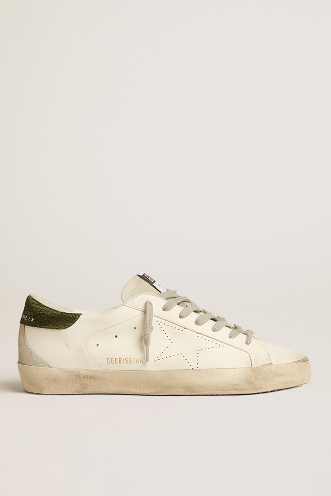 Golden Goose Men’s Bio-Based Super-Star With Perforated Star And Green Heel Tab - Mind Türkiye