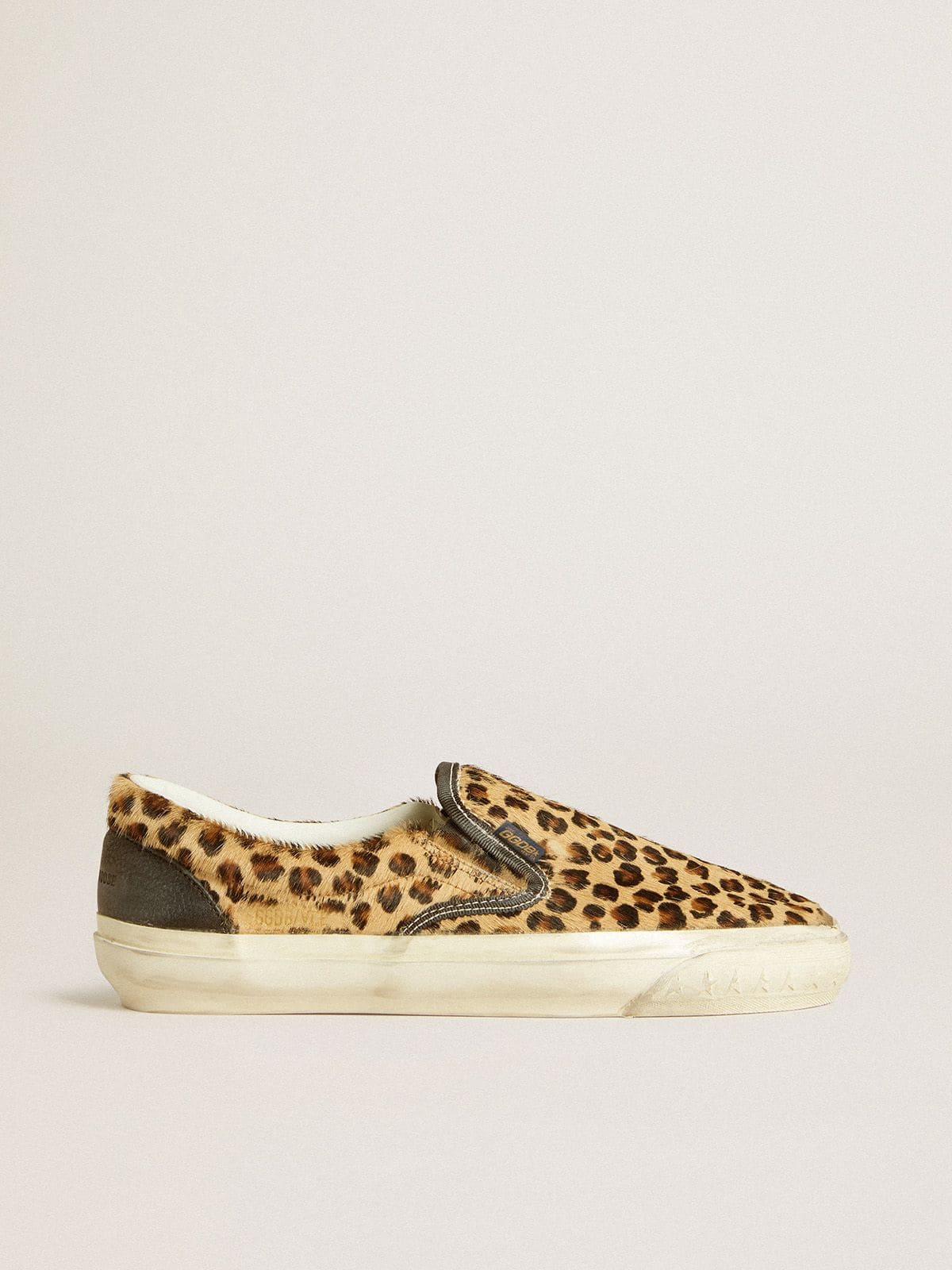 Golden Goose Men’s VCE Penstar In Leopard-Print Pony Skin With Black Leather Heel Tab