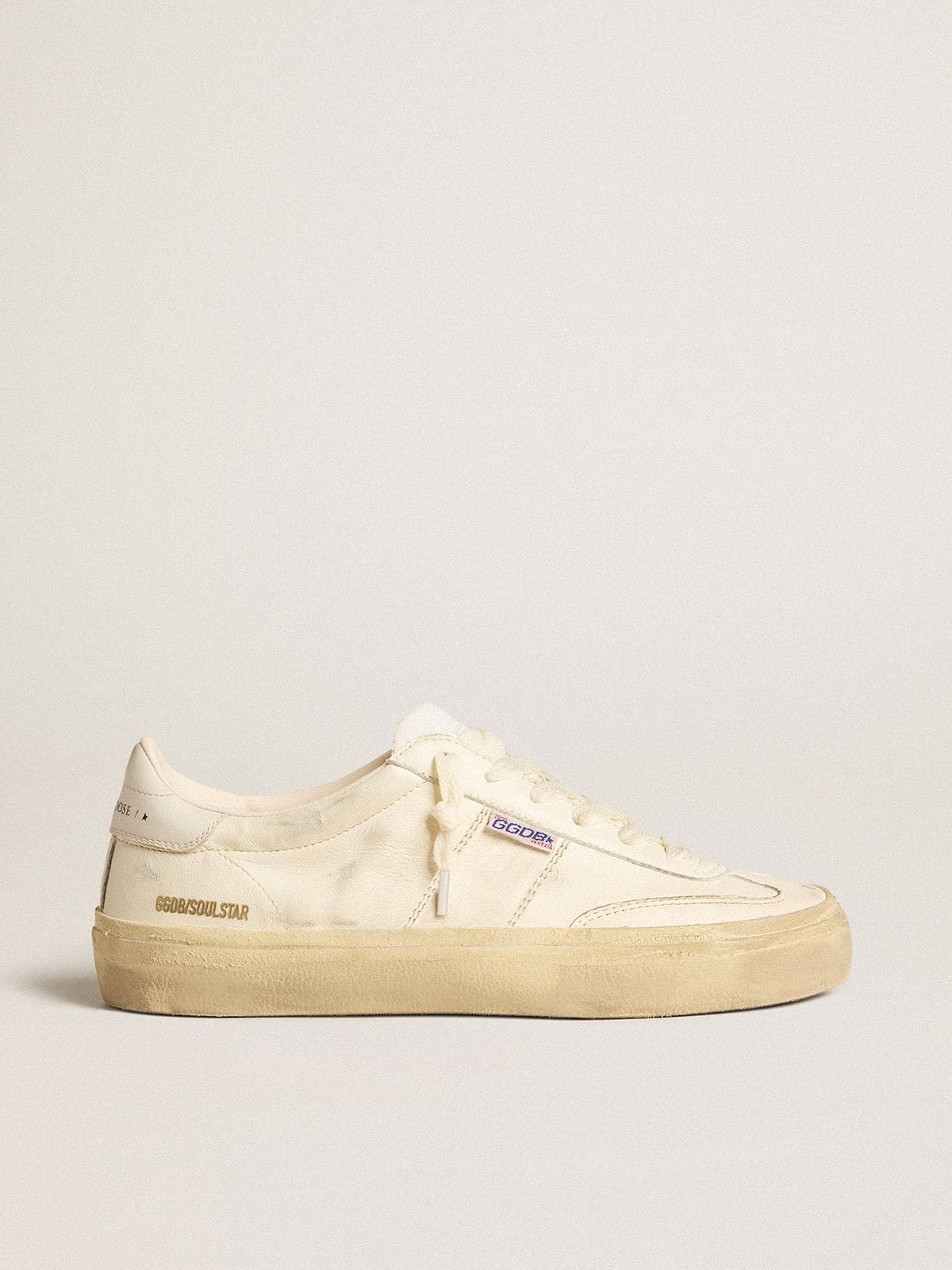 Golden Goose Soul Star In White Nappa Leather With White Leather Star