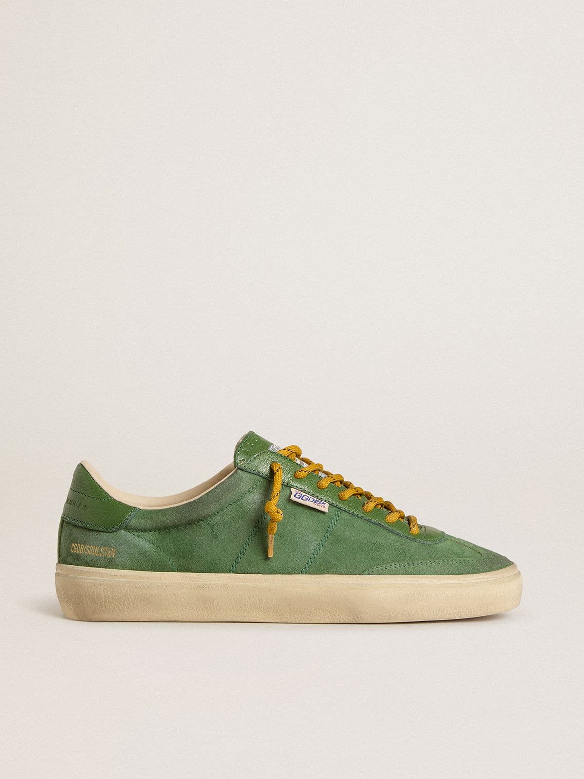 Golden Goose Men’s Soul Star In Green Suede With Green Leather Heel Tab