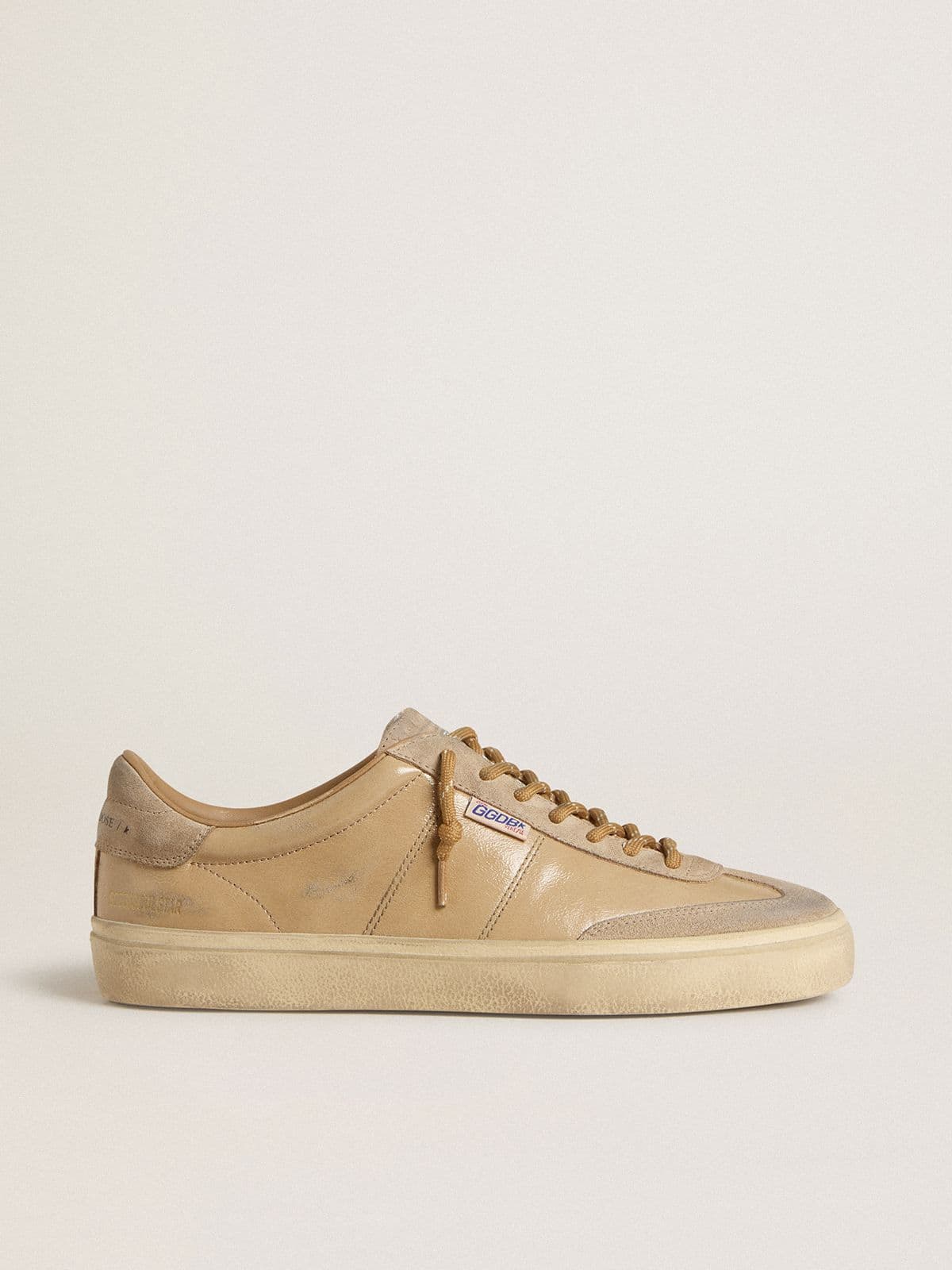Golden Goose Men’s Soul Star In Beige Naplak With Beige Suede Heel Tab