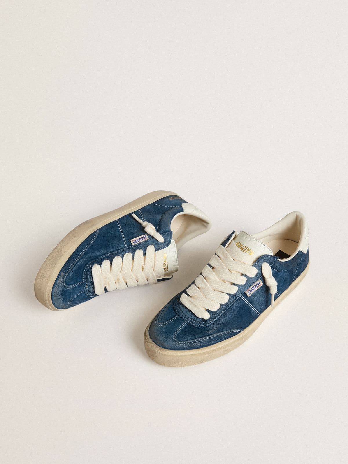 Golden Goose Men’s Soul Star In Blue Suede With White Leather Heel Tab - Mind Türkiye
