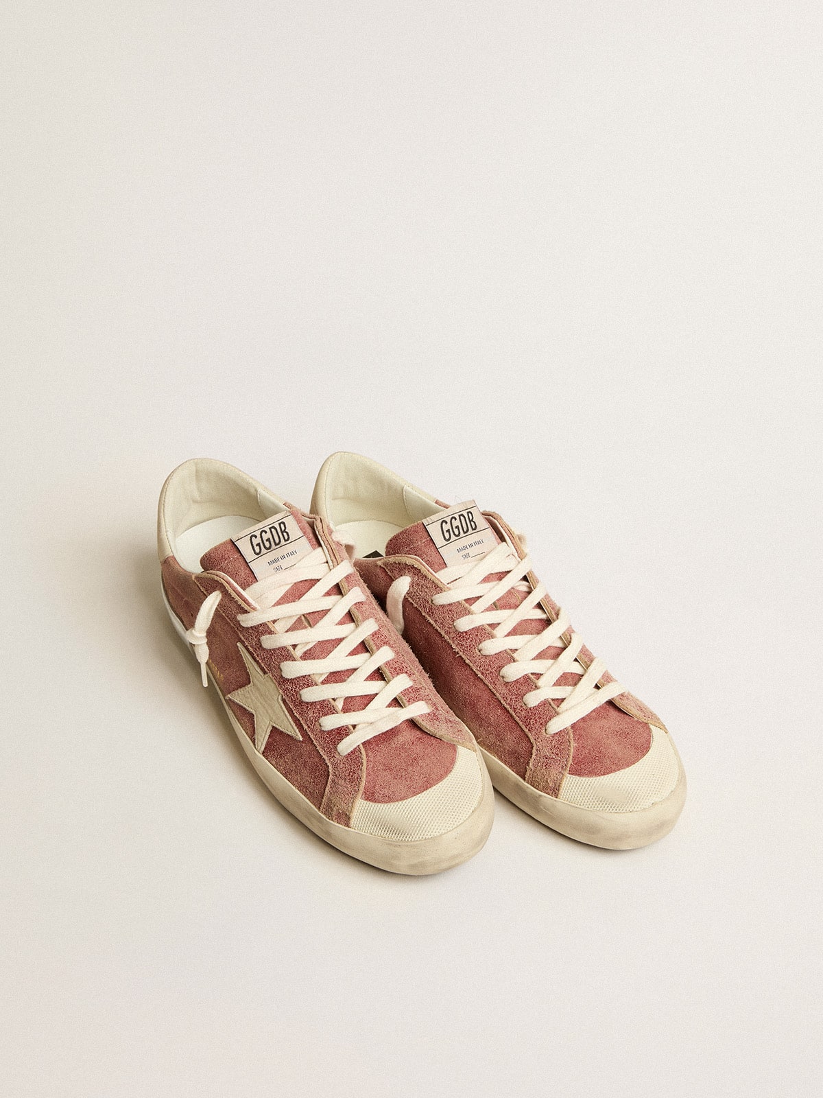 Golden Goose Men’s Super-Star In Red Leather With Cream Nubuck Star And Heel Tab - Mind Türkiye