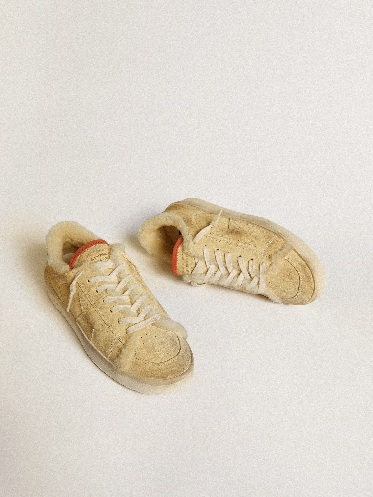 Golden Goose Stardan In Beige Suede With Leather Heel Tab And Shearling Lining - Mind Türkiye