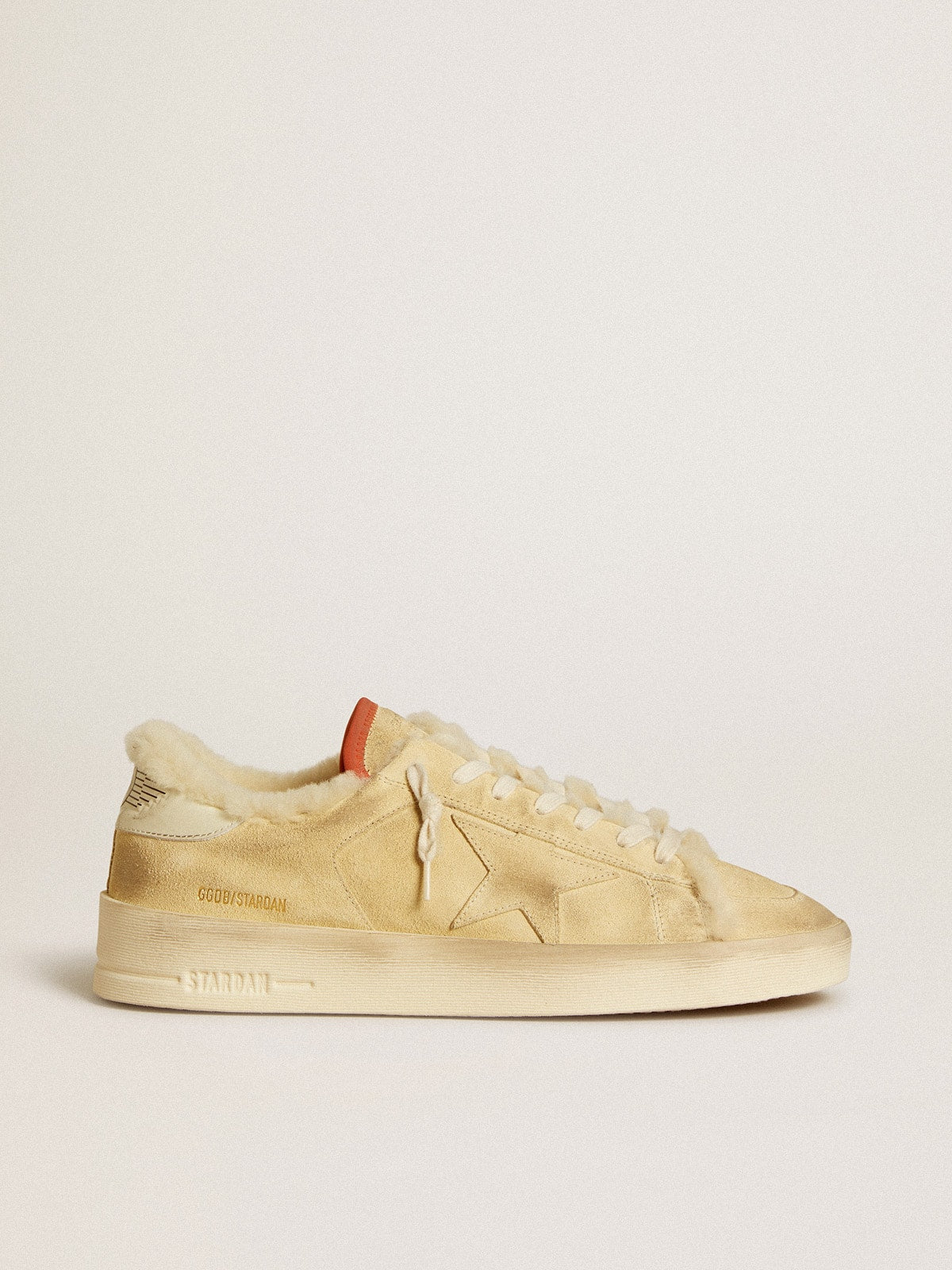 Golden Goose Stardan In Beige Suede With Leather Heel Tab And Shearling Lining - Mind Türkiye