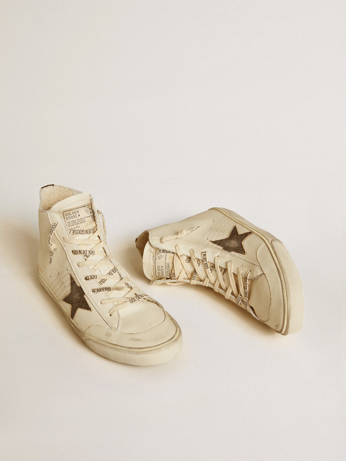 Golden Goose Francy Penstar In Nappa With Black Suede Star And Cotton Heel Tab - Mind Türkiye