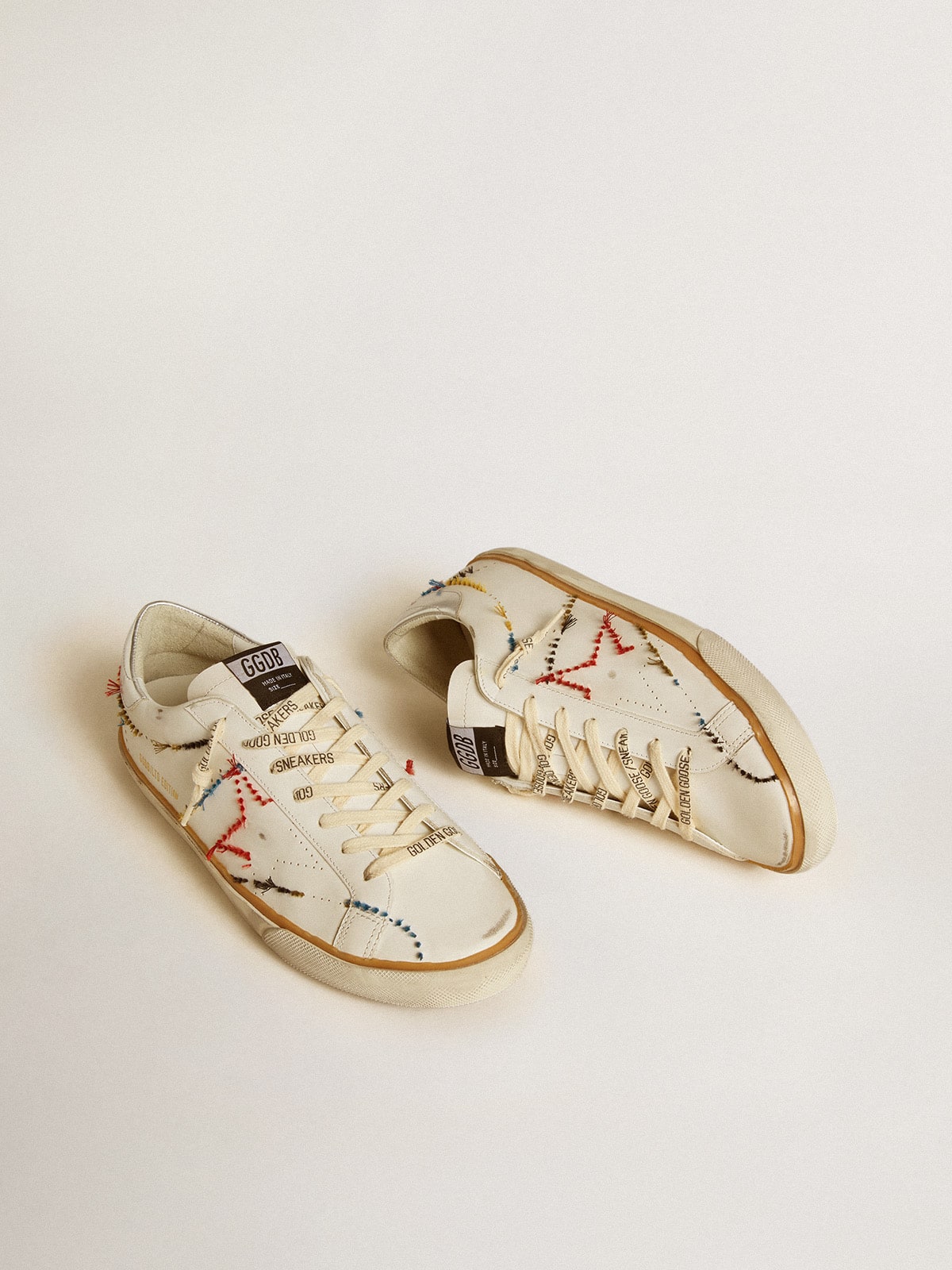 Golden Goose Men’s Super-Star LTD With Perforated Star And Metallic Leather Heel Tab - Mind Türkiye