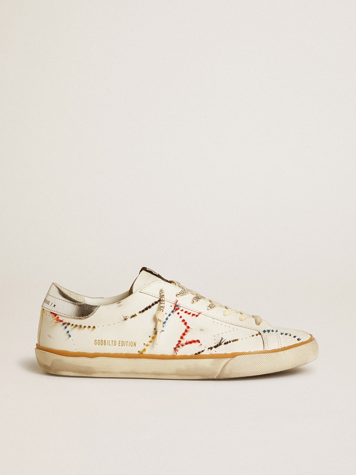 Golden Goose Men’s Super-Star LTD With Perforated Star And Metallic Leather Heel Tab - Mind Türkiye