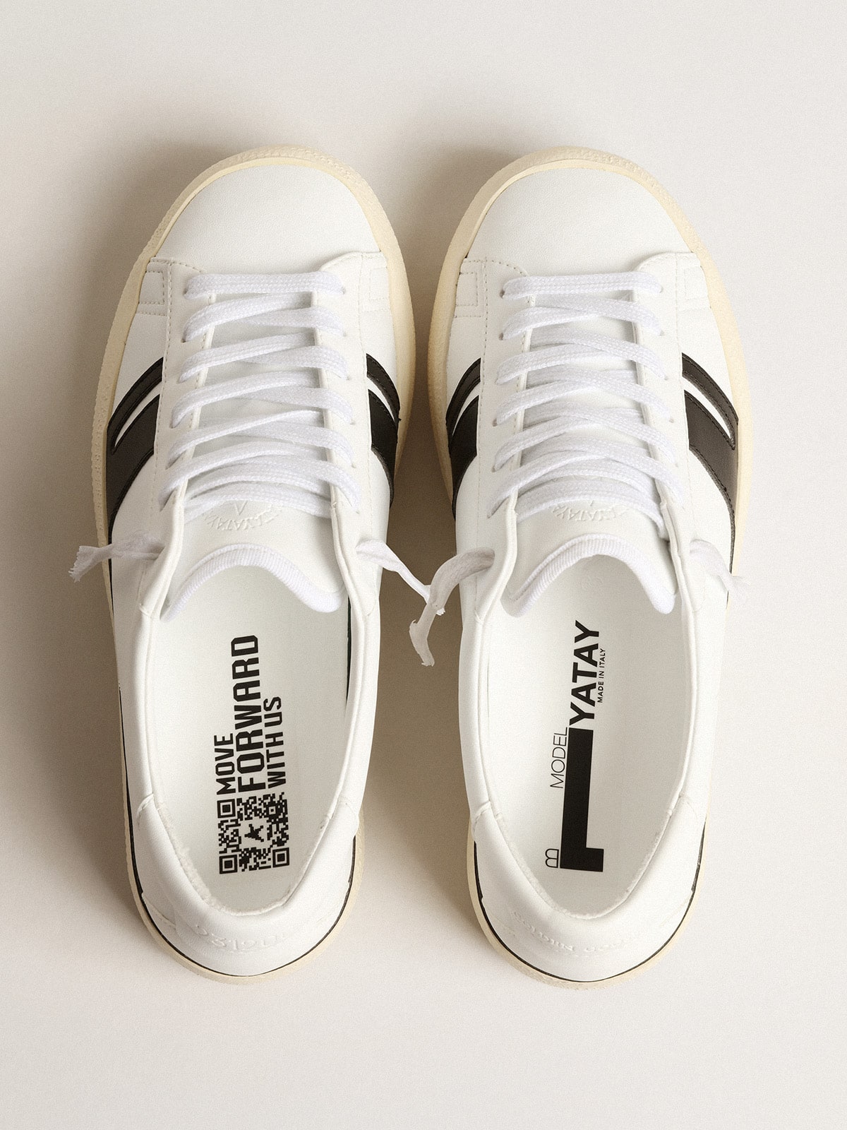 Golden Goose Yatay Model 1B Sustainable Sneakers With White Bio-Based Upper And Black Y - Mind Türkiye