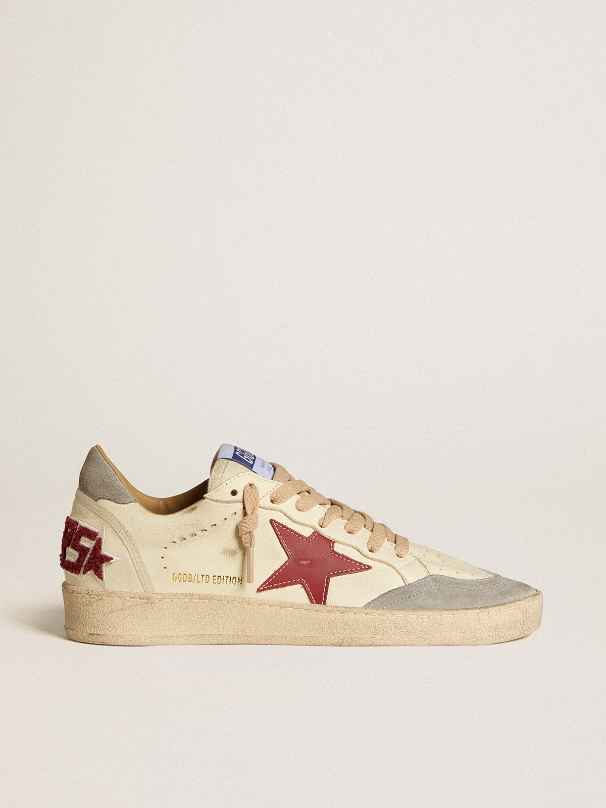 Golden Goose Women’s Ball Star LTD In Nappa With Leather Star And Silver Suede Heel Tab