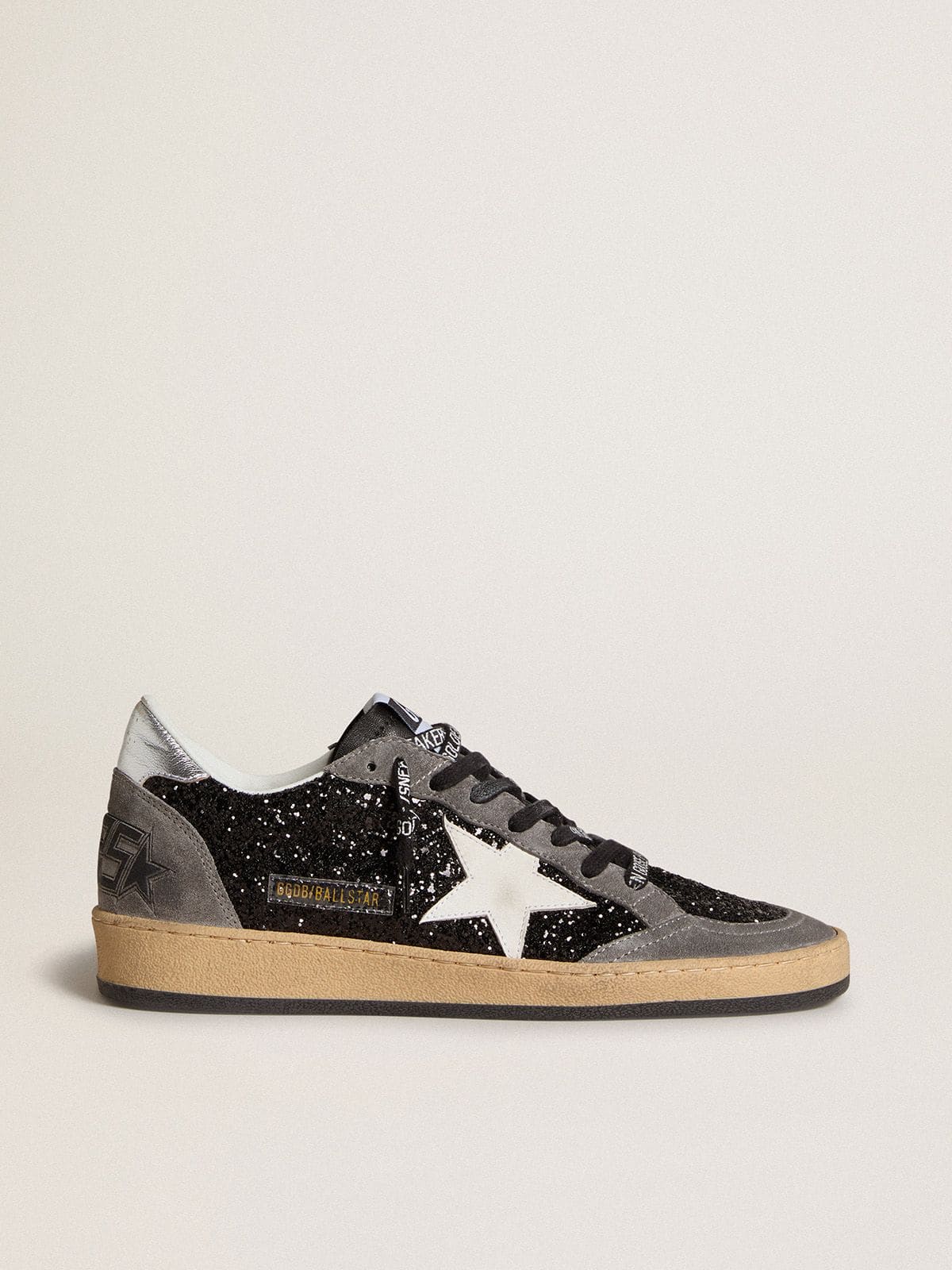 Golden Goose Women’s Ball Star In Glitter With Leather Star And Metallic Leather Heel Tab