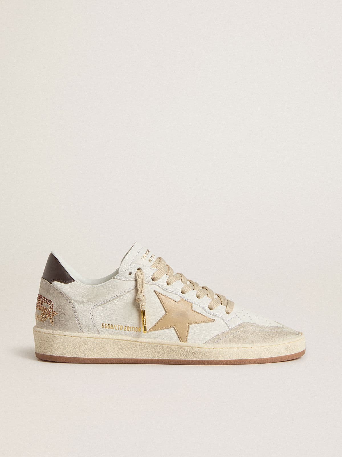 Golden Goose Women’s Ball Star LTD With Beige Star And Black Heel Tab