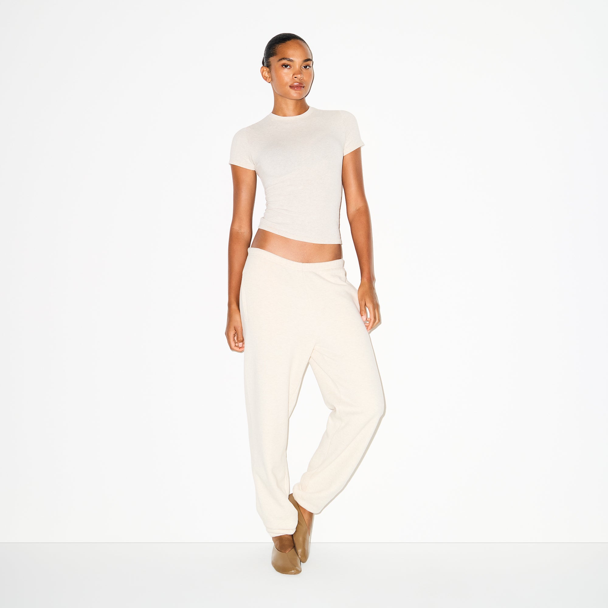 SKIMS COTTON FLEECE CLASSIC JOGGER | OATMEAL HEATHER - Mind Türkiye