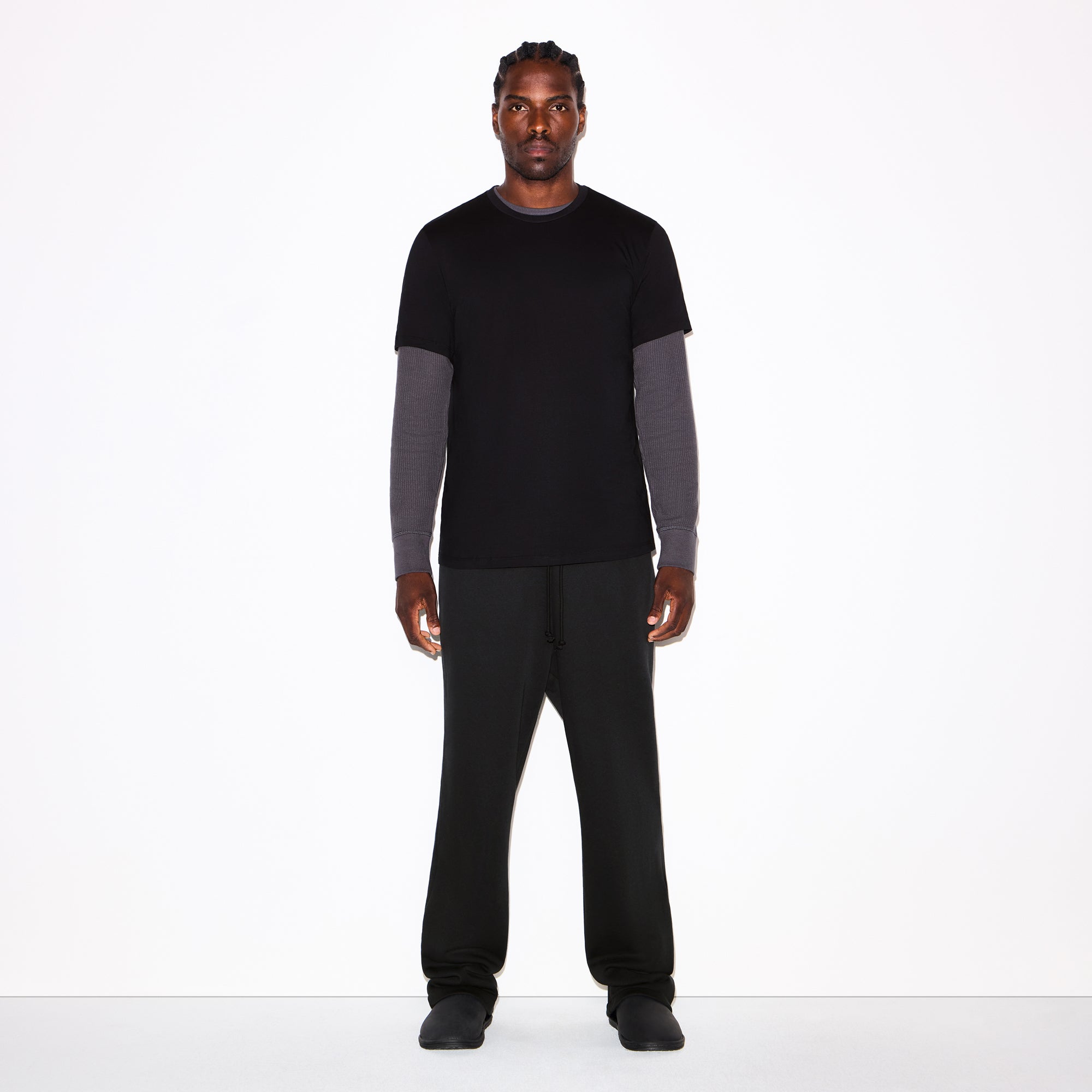 SKIMS FLEECE LOUNGE MENS CLASSIC STRAIGHT LEG PANT | WASHED ONYX - Mind Türkiye