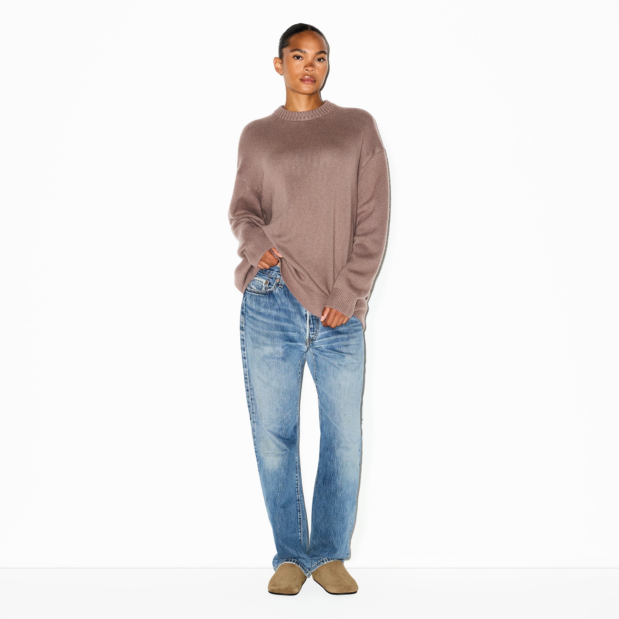 SKIMS CASHMERE OVERBedenD SWEATER | UMBER - Mind Türkiye