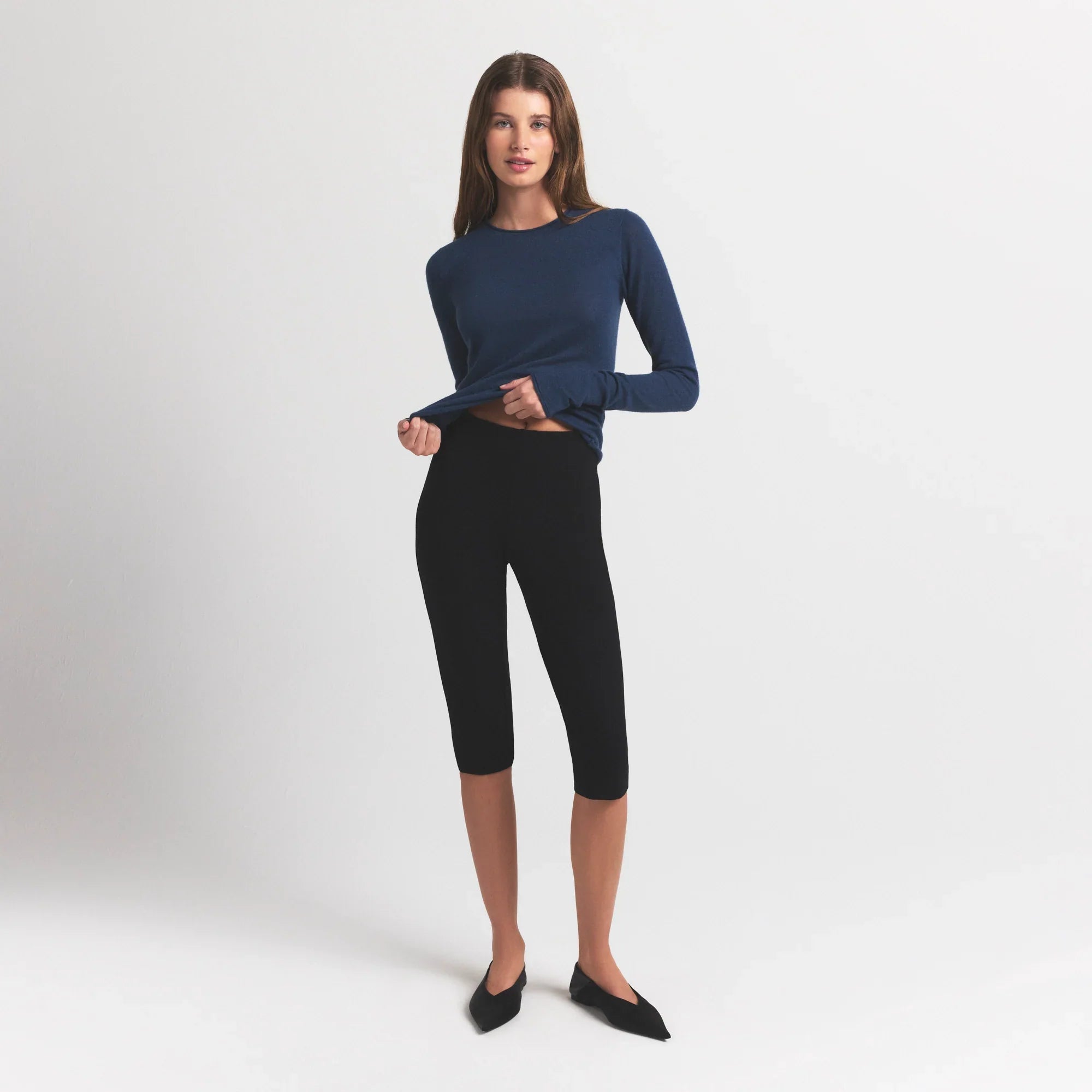 SKIMS FEATHERWEIGHT CASHMERE LONG SLEEVE TOP | INDIGO - Mind Türkiye