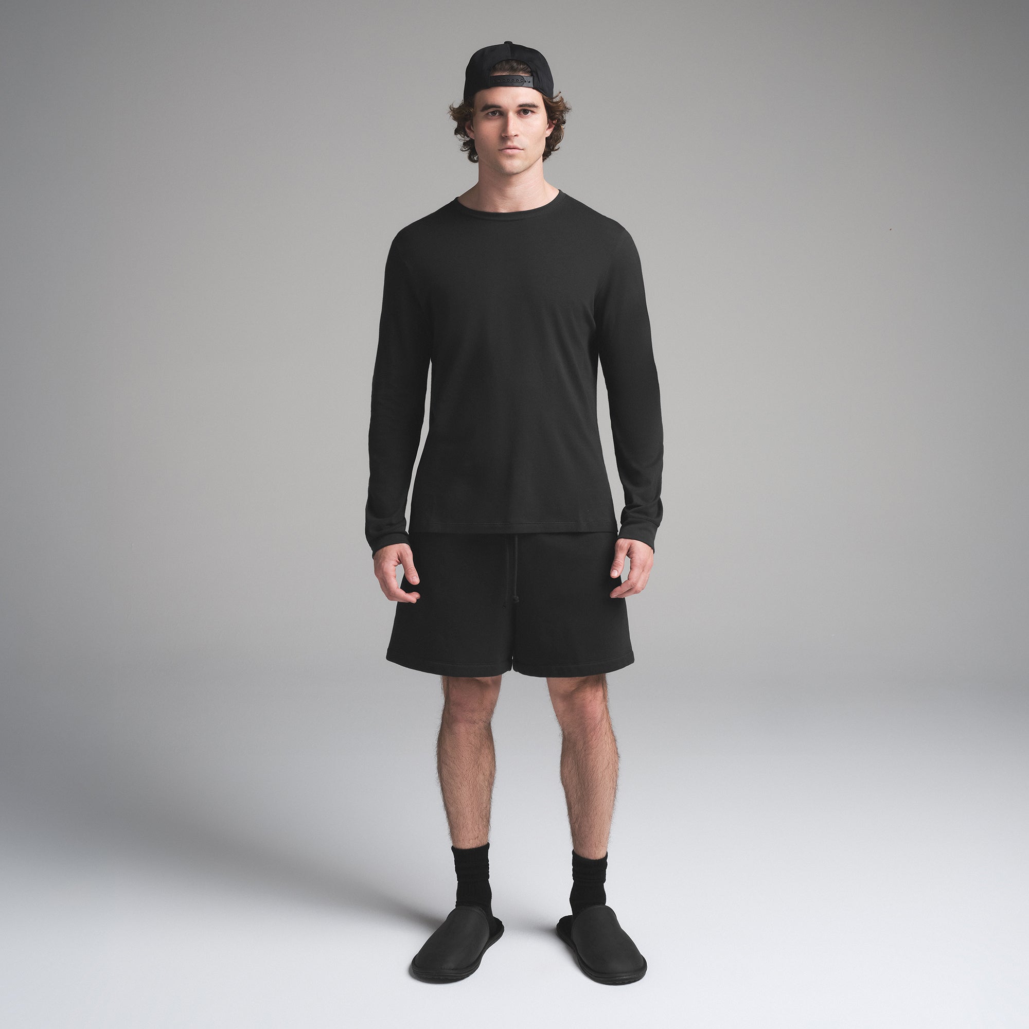 SKIMS COTTON MENS CLASSIC LONG SLEEVE T-SHIRT | ONYX - Mind Türkiye