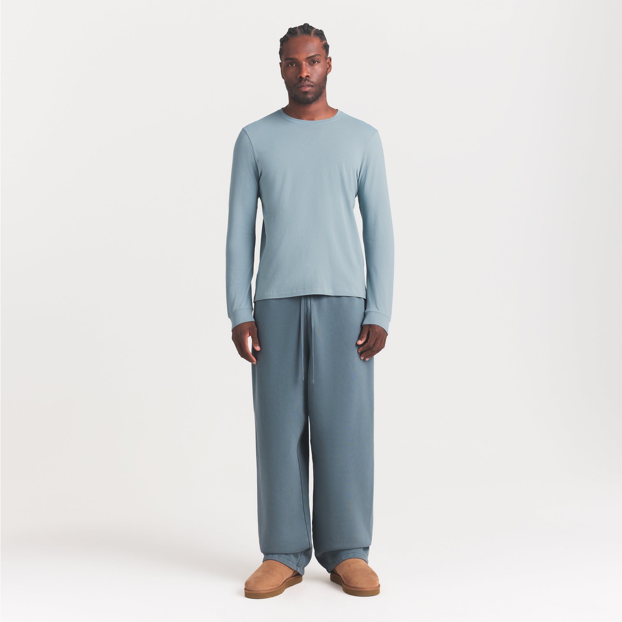 SKIMS COTTON MENS CLASSIC LONG SLEEVE T-SHIRT | SKY - Mind Türkiye