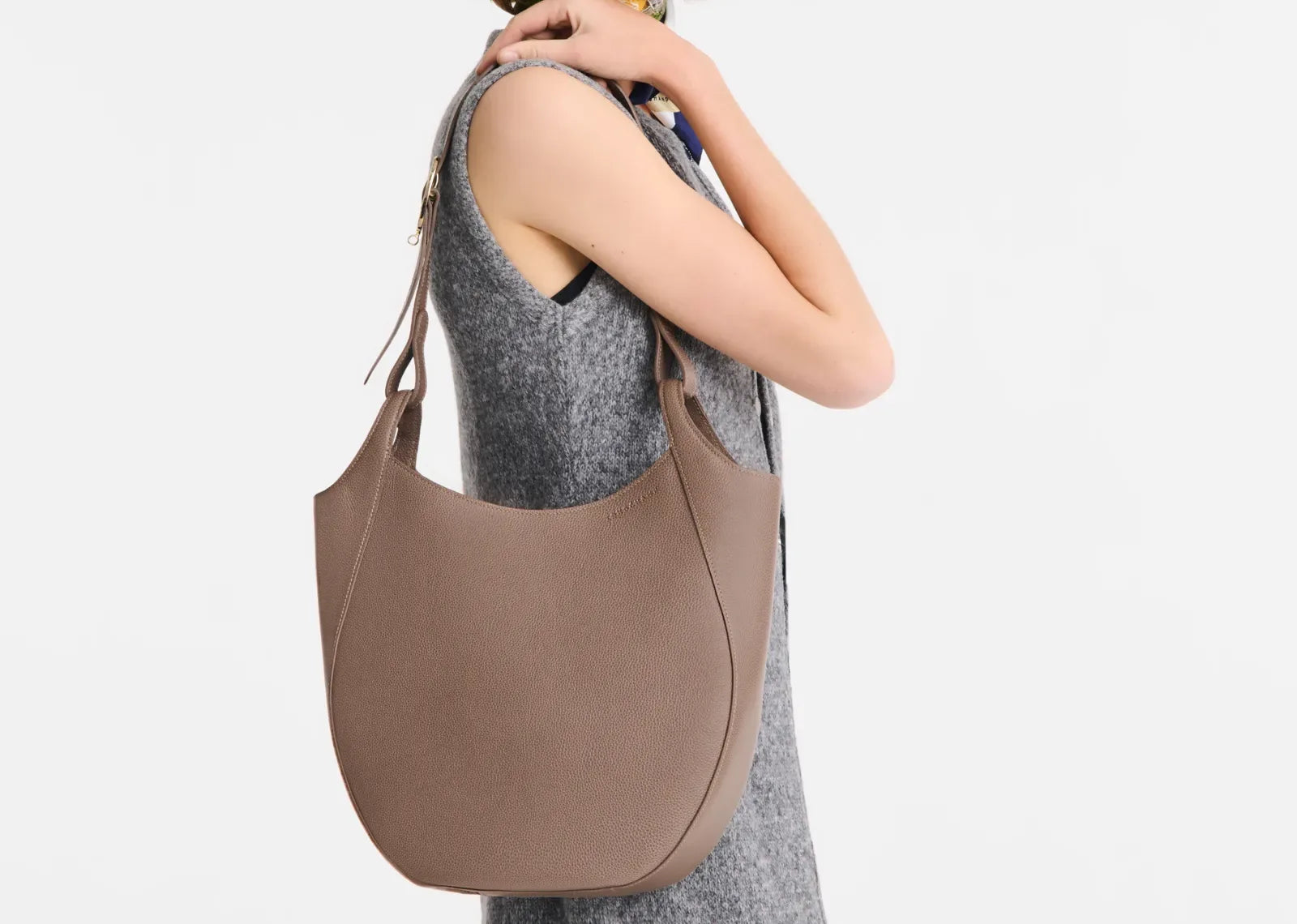 Longchamp Le Foulonné Lare Hobo Bag Taupe - Mind Türkiye
