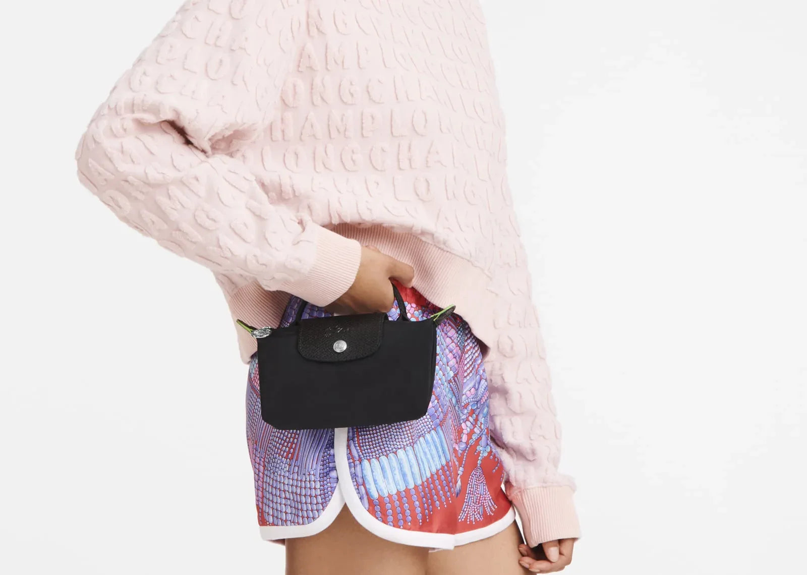 Longchamp Le Pliage Green Pouch With Handle Black - Mind Türkiye