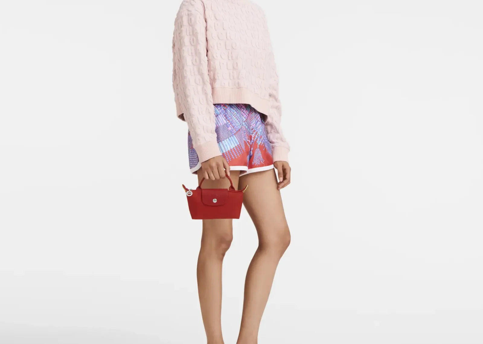 Longchamp Le Pliage Green Pouch With Handle Tomato - Mind Türkiye