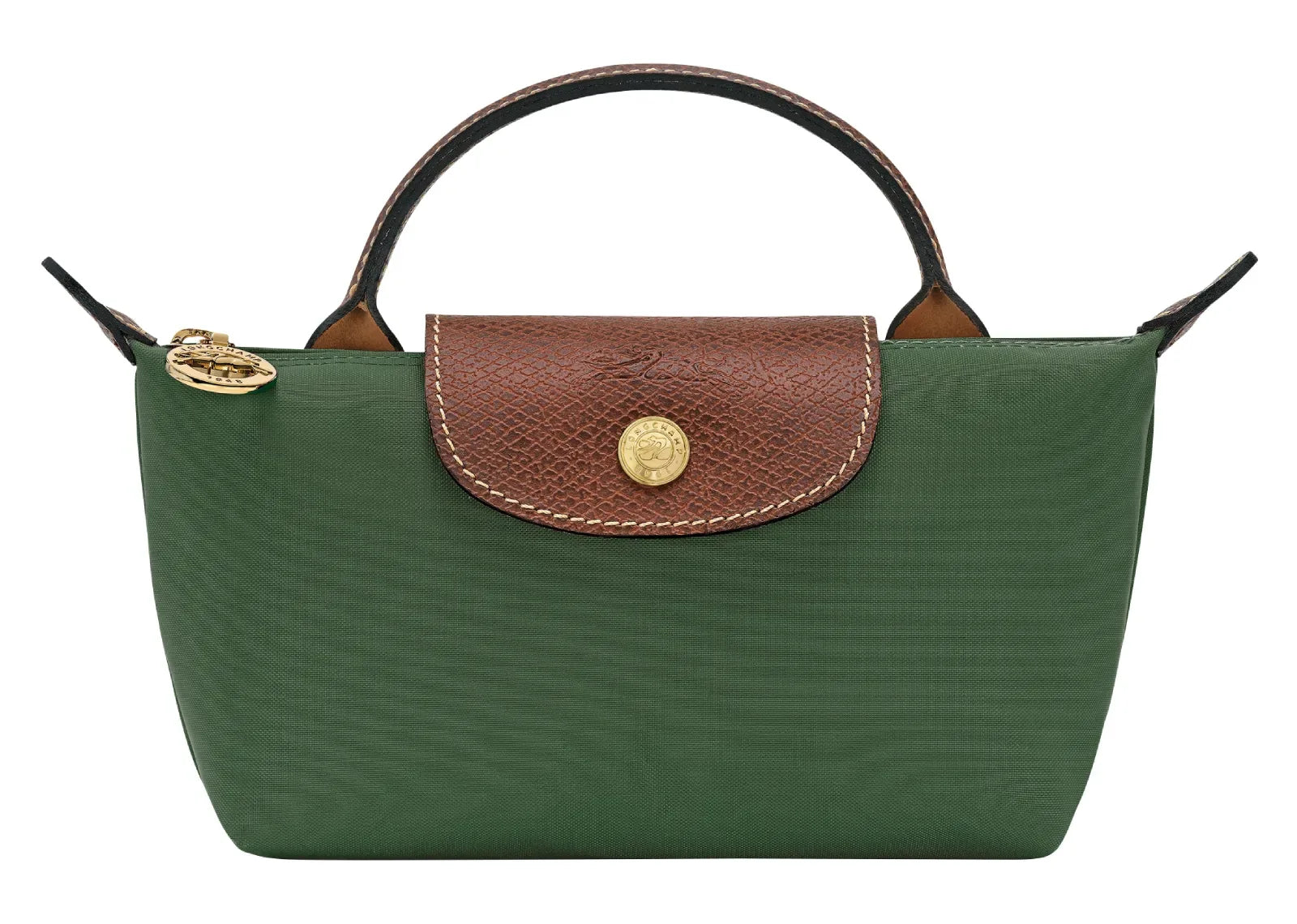 Longchamp Le Pliage Original Pouch With Handle British Green