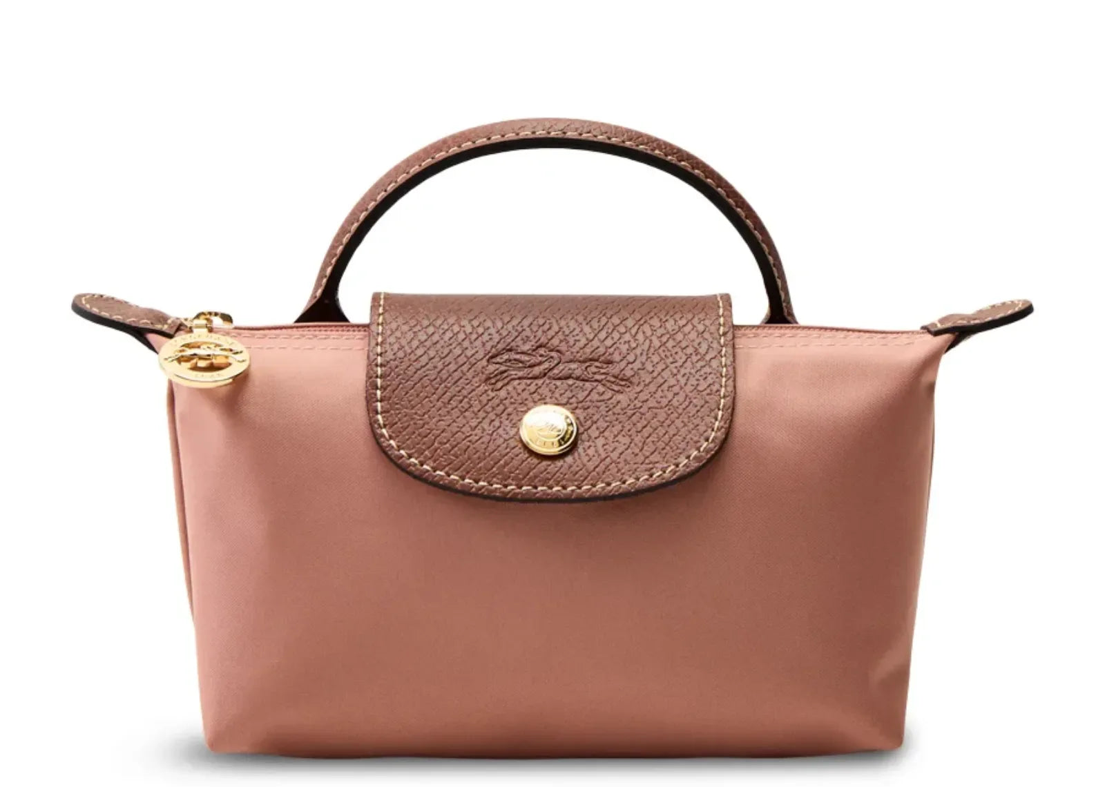 Longchamp Le Pliage Original Pouch With Handle Pink Tea