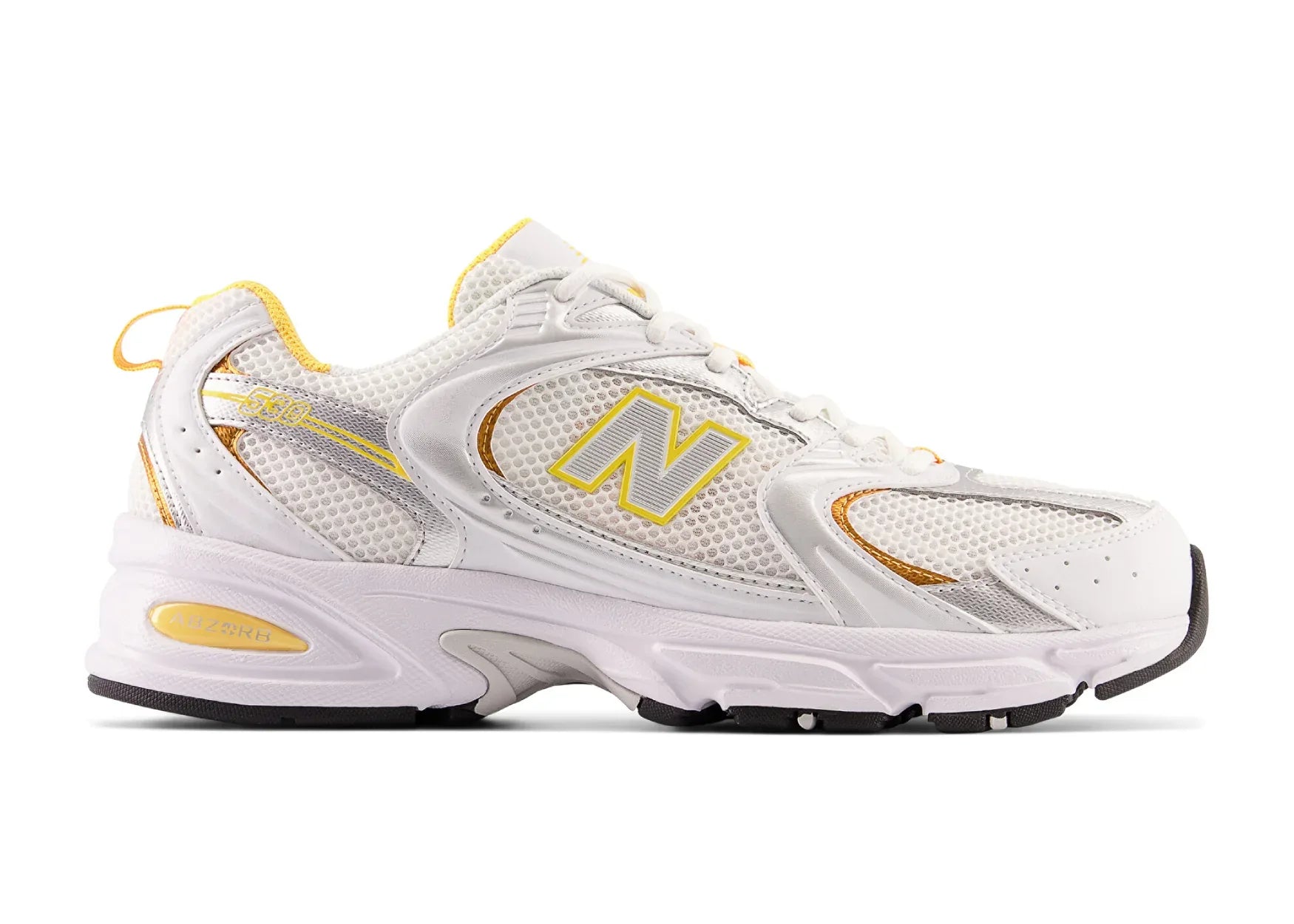 New Balance 530 White Vibrant Apricot Silver Metallic