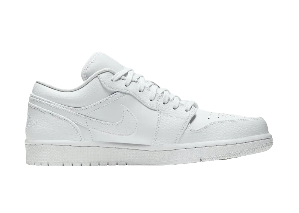 Nike Air Jordan 1 Low Triple White Tumbled Leather