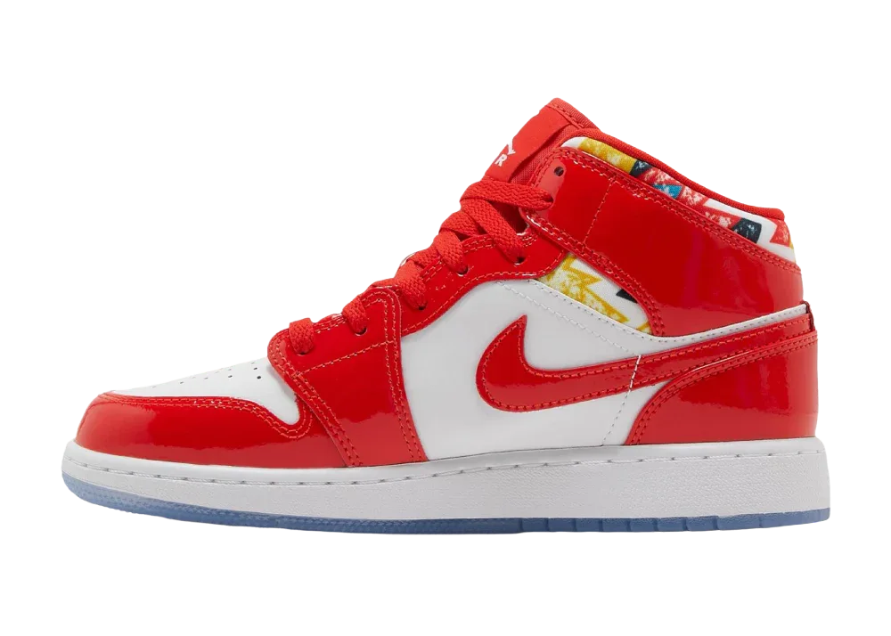 Nike Air Jordan 1 Mid Barcelona Sweater Red Patent (GS) - Mind Türkiye