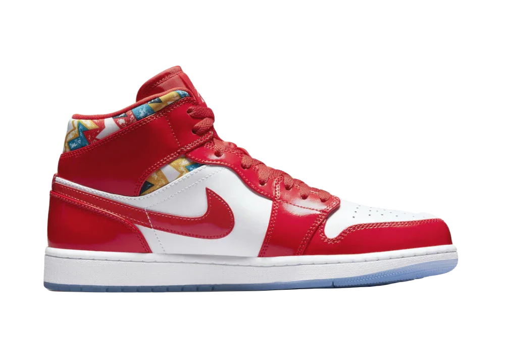 Nike Air Jordan 1 Mid Barcelona Sweater Red Patent