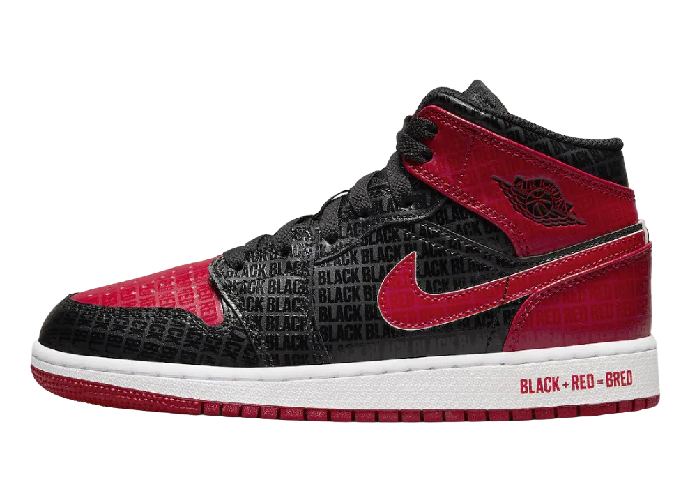 Nike Air Jordan 1 Mid Bred Text (GS) - Mind Türkiye