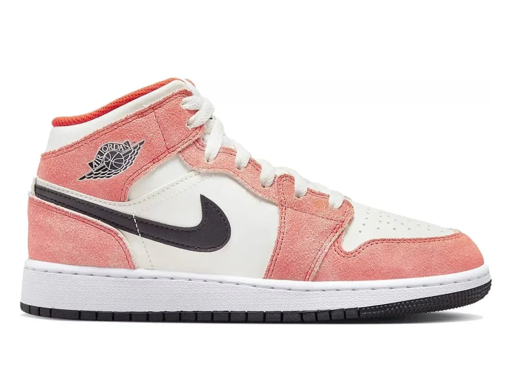 Nike Air Jordan 1 Mid SE Orange Suede (GS)