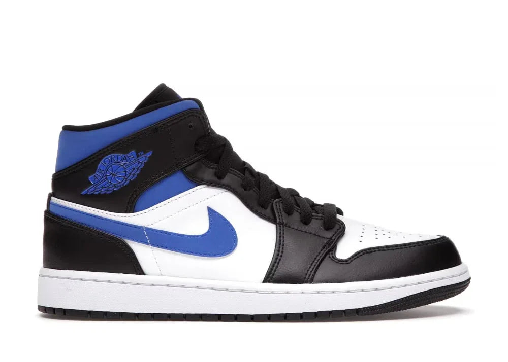 Nike Air Jordan 1 Mid White Black Racer Blue - Mind Türkiye