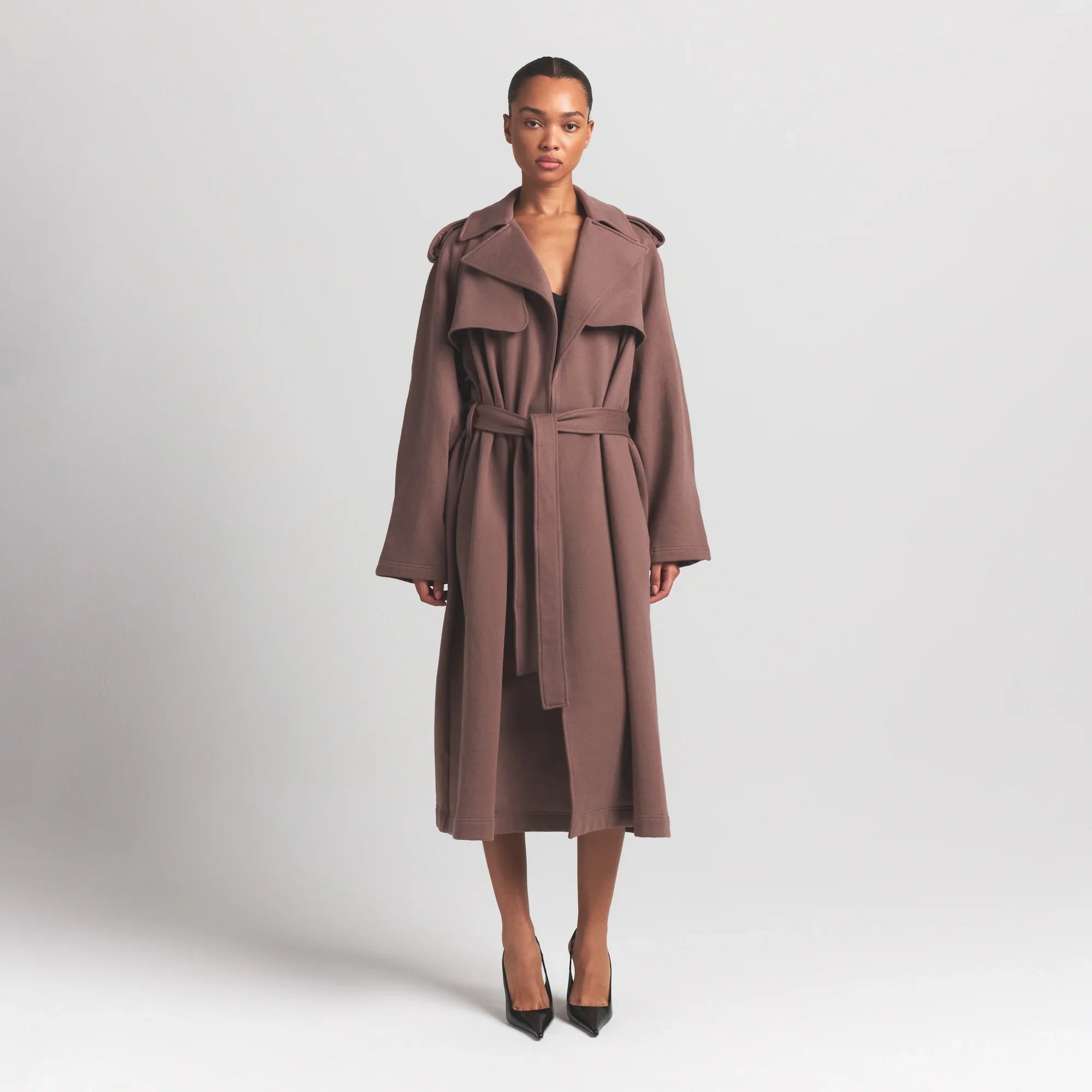 SKIMS BOYFRIEND FLEECE OVERBedenD TRENCH COAT | UMBER - Mind Türkiye