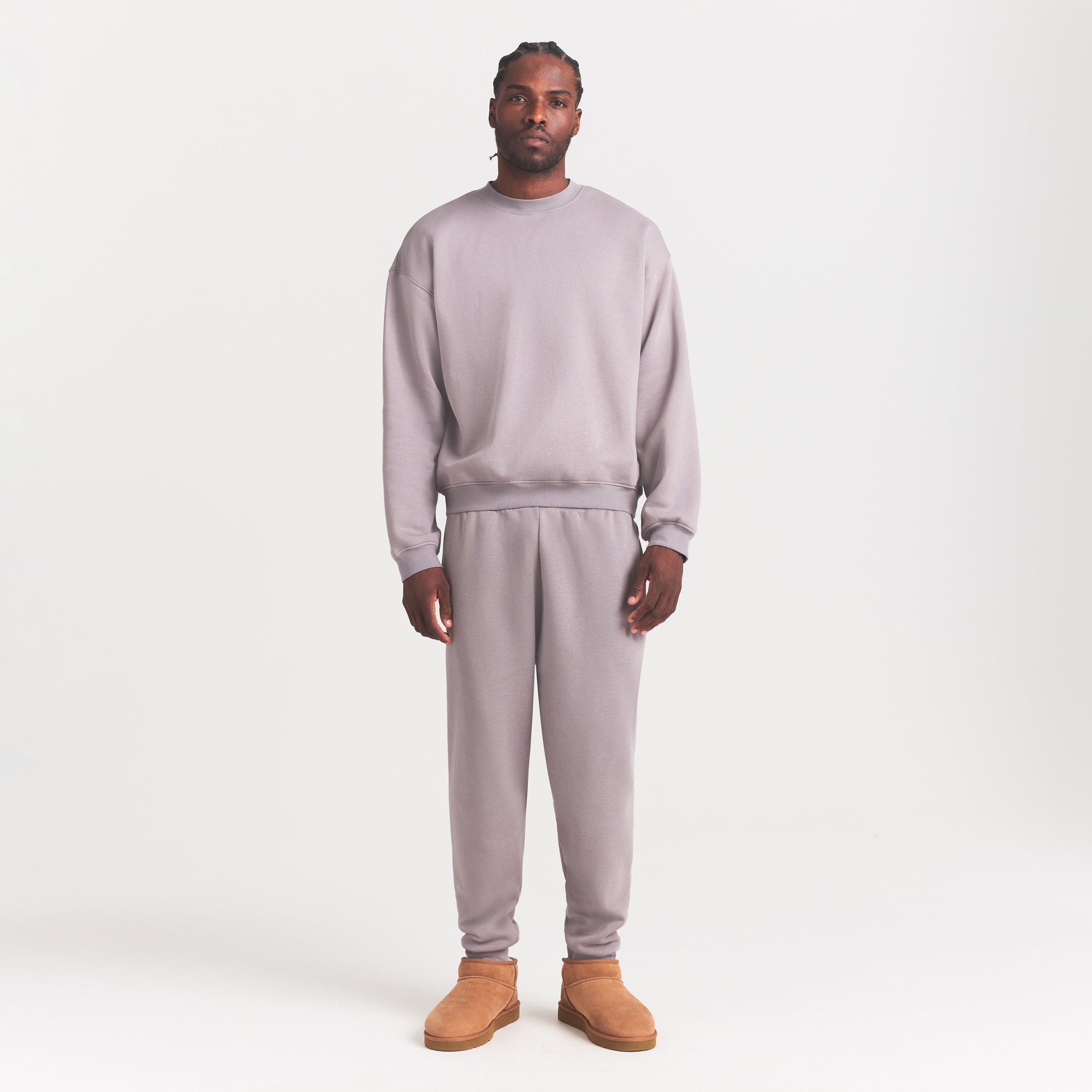 SKIMS FLEECE LOUNGE MENS RELAXED CREWNECK | SHADOW - Mind Türkiye