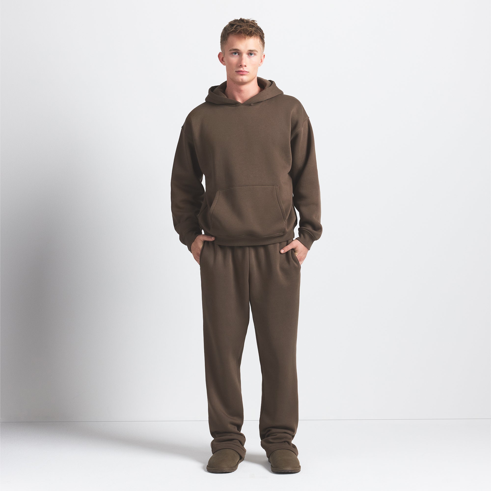 SKIMS FLEECE LOUNGE MENS RELAXED HOODIE | DRIFTWOOD - Mind Türkiye