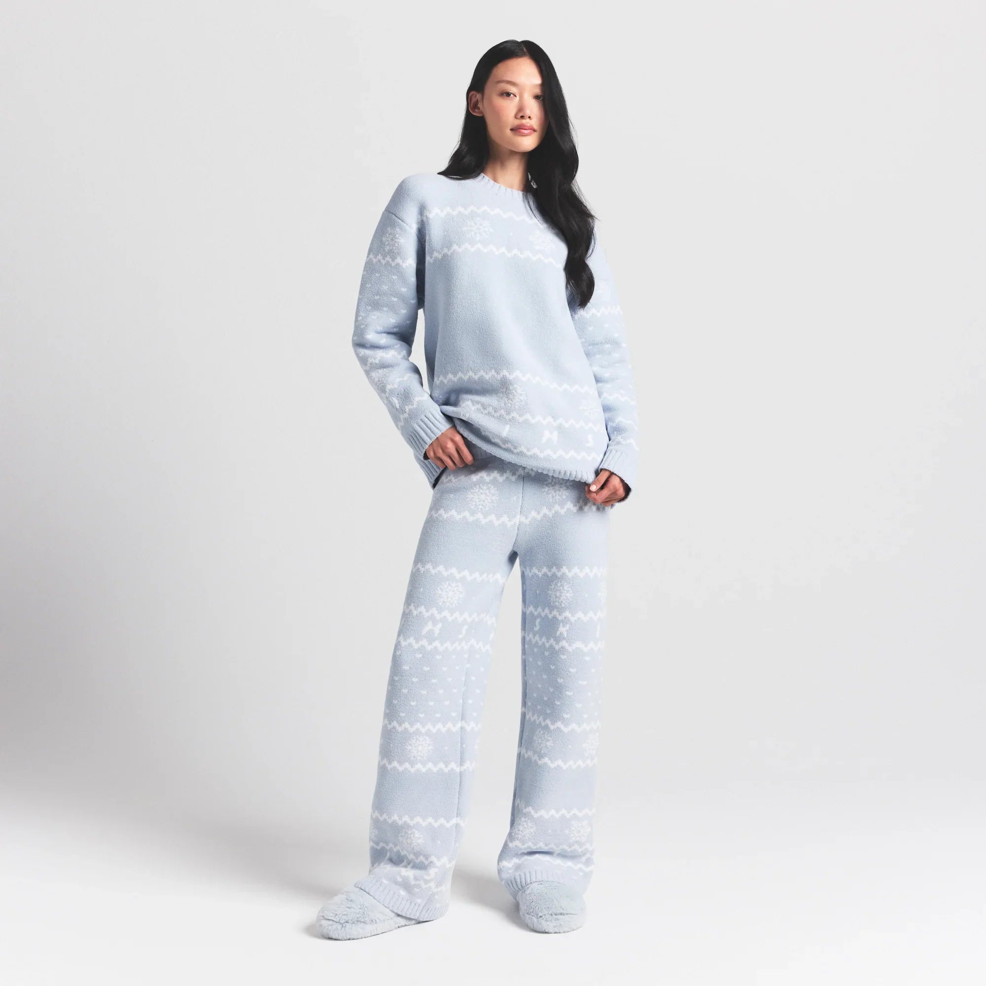 SKIMS COZY LIGHT PANT | ZEN BLUE HEART FAIR ISLE - Mind Türkiye