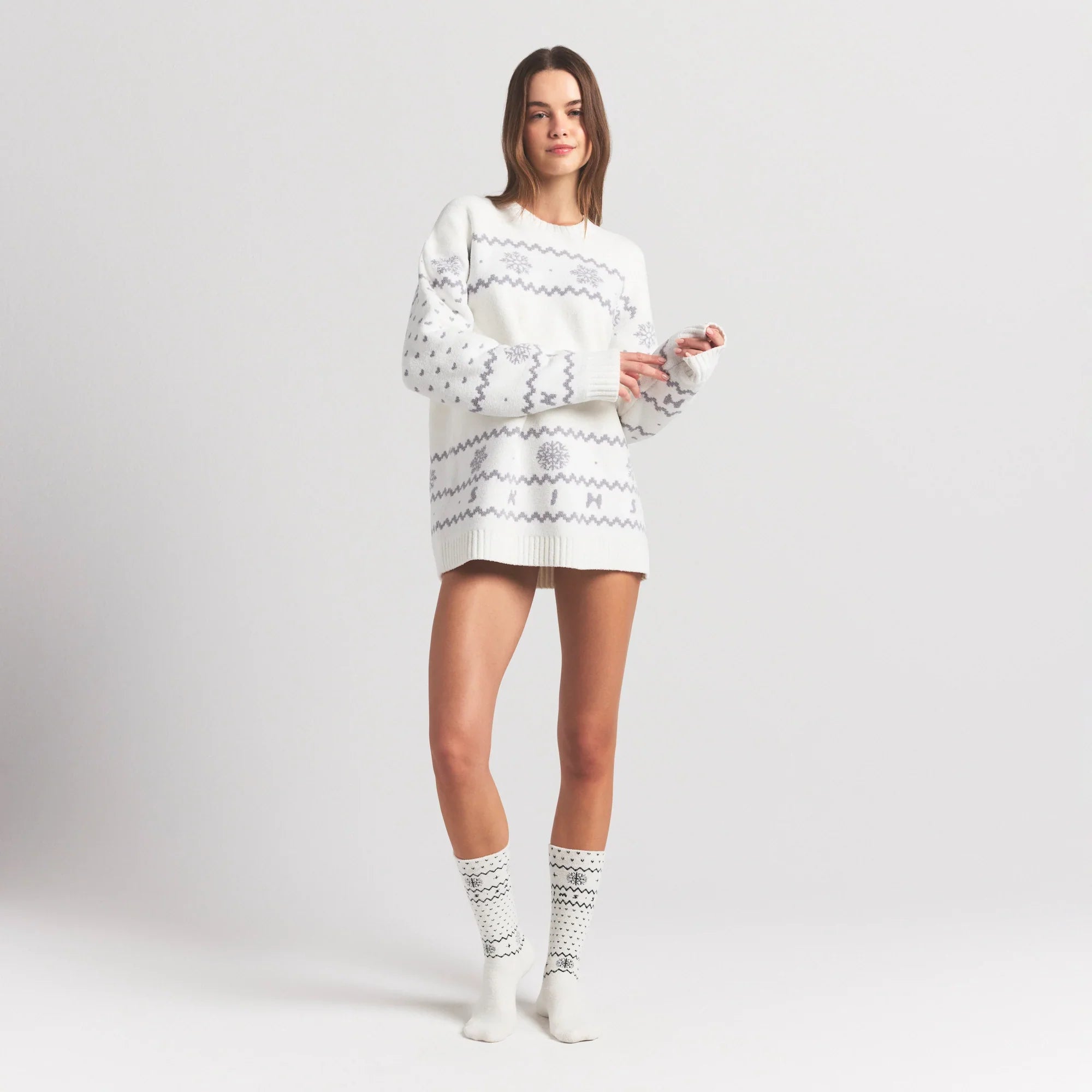 SKIMS COZY LITE SOCK | MARBLE HEART FAIR ISLE - Mind Türkiye